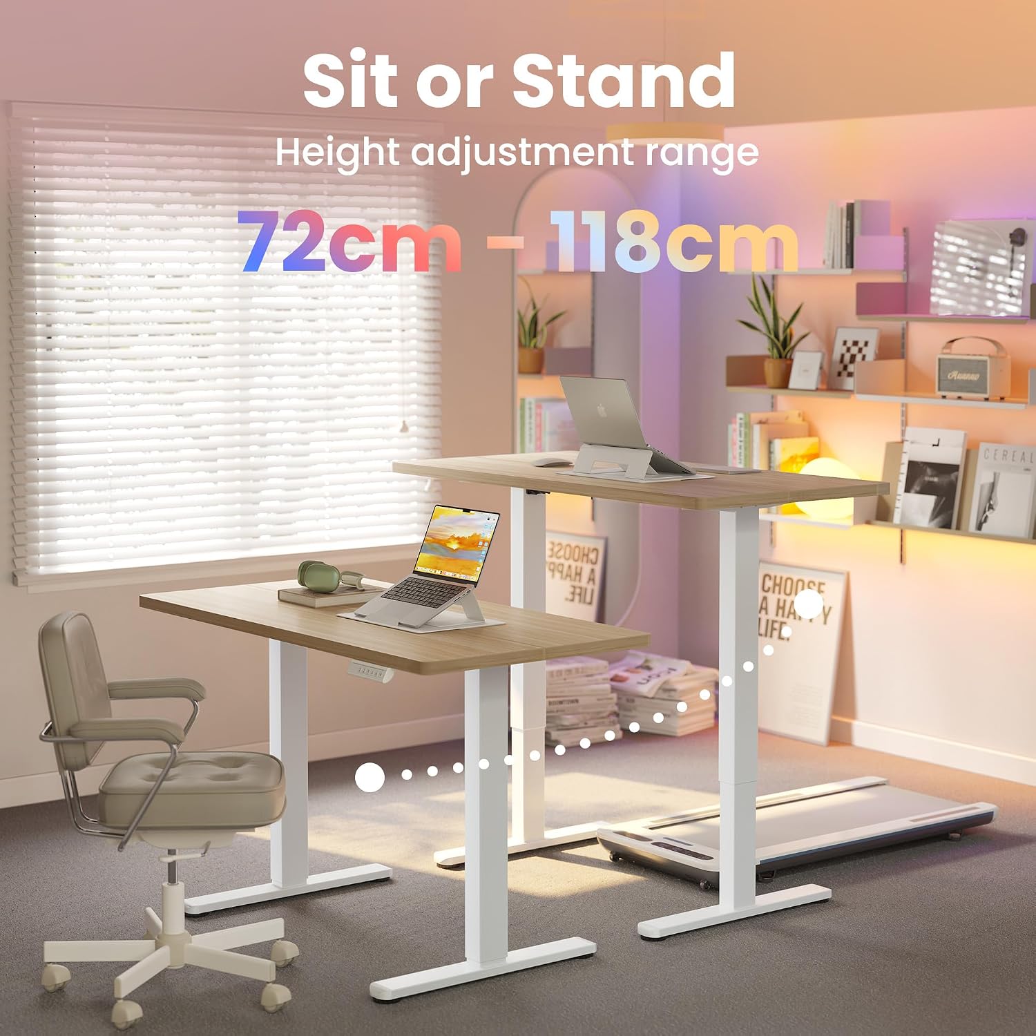 Thumbnail 4 de HUANUO 80cm Electric Standing Desk with 4 Memory Settings