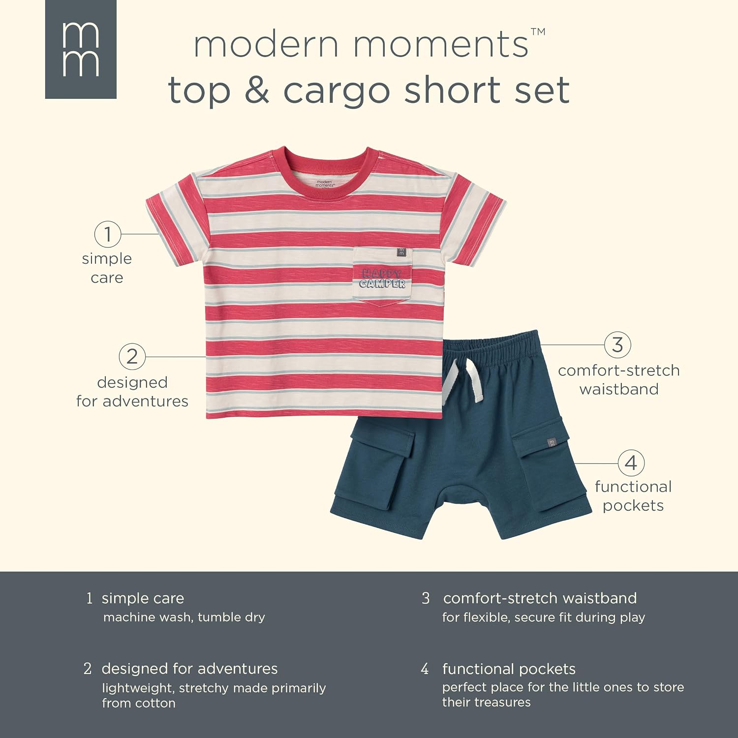 Detalle 2 de Modern Moments by Gerber Toddler Boys' Outfit, 2T