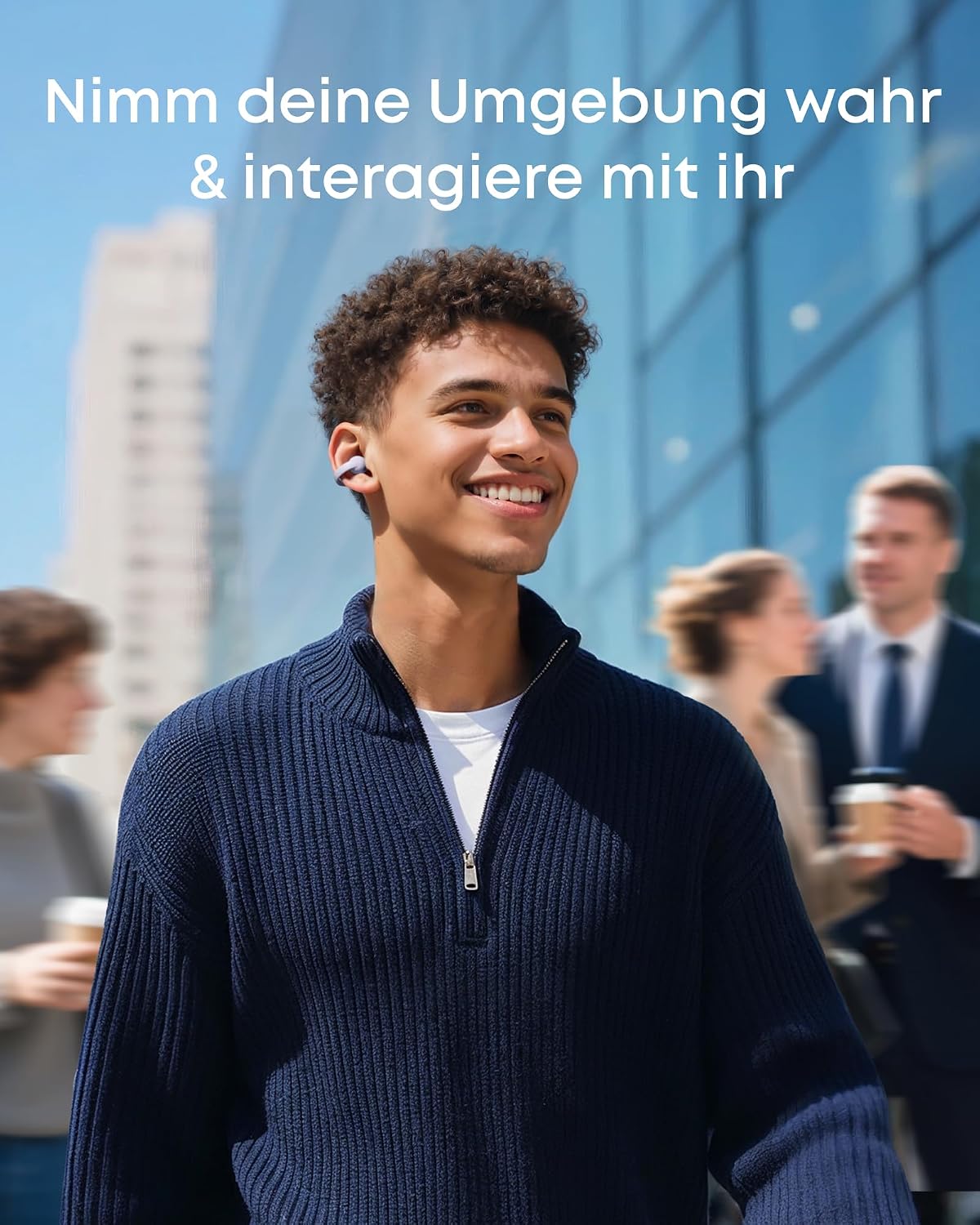 Detalle de soundcore C50i von Anker – Open-Ear Kopfhörer mit Clip-Design für Laufen und Training