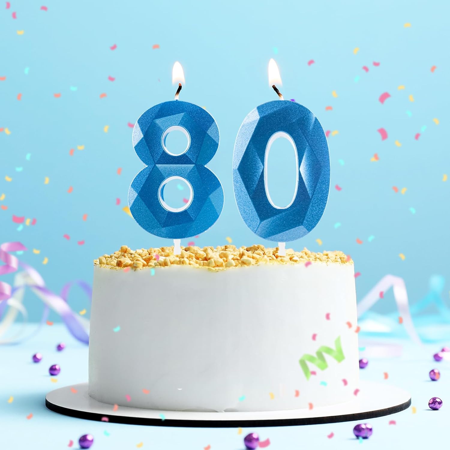 Thumbnail 6 de Royalblaue 16 Geburtstagskerzen – 3D-Kuchenaufsatz in Königsblau