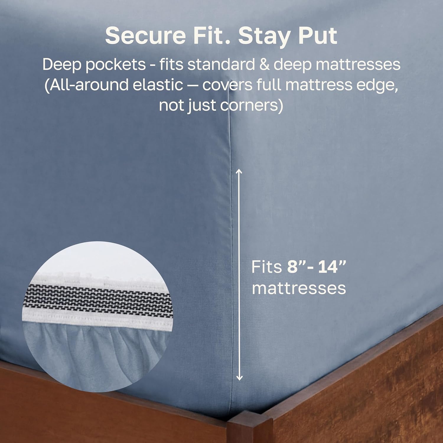 Detalle 2 de California Design Den Organic Cotton Fitted Sheet, Twin XL