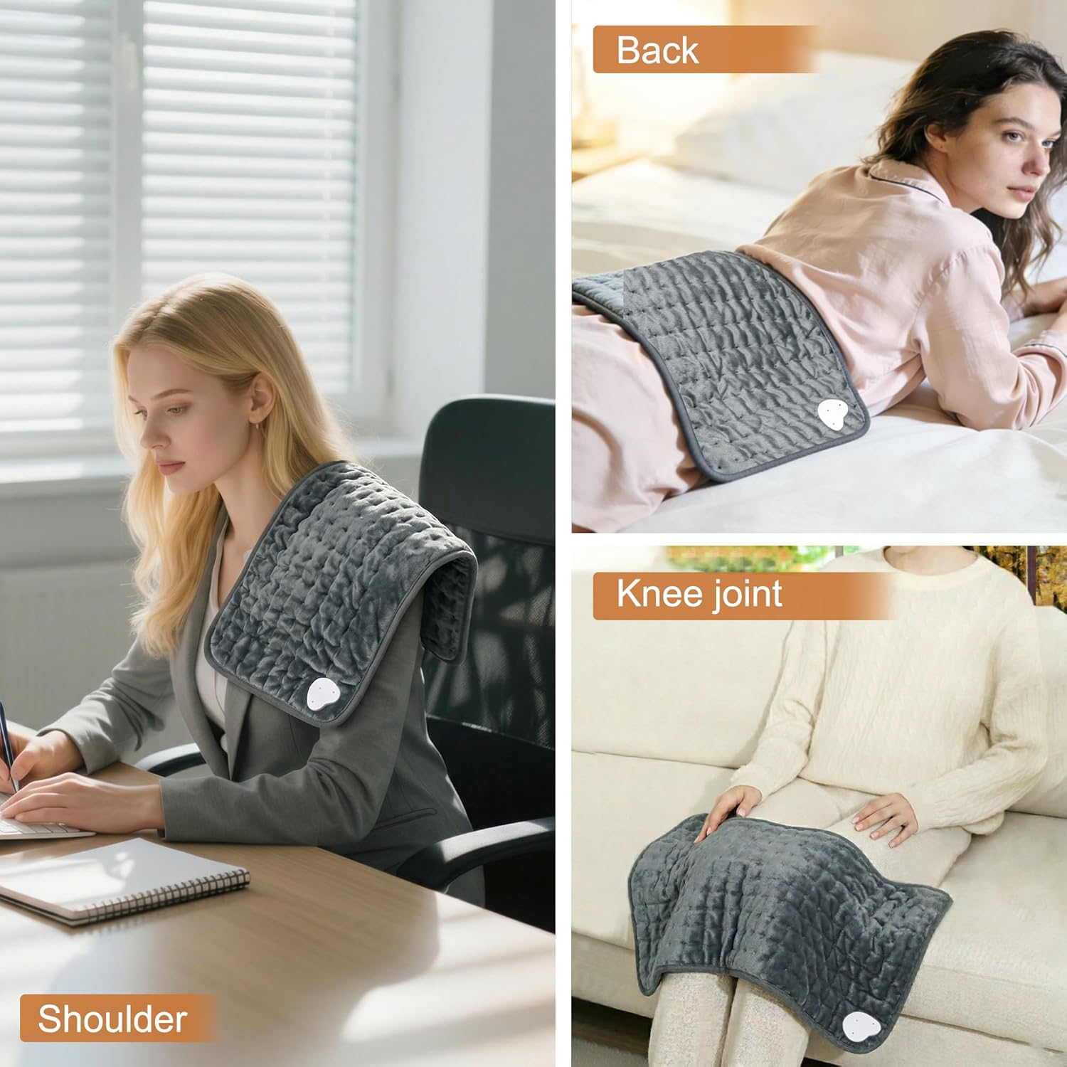 Thumbnail 4 de Electric Heating Pad with 6 Heat Settings and Auto Shut Off (24" x 12") in Dark Gray