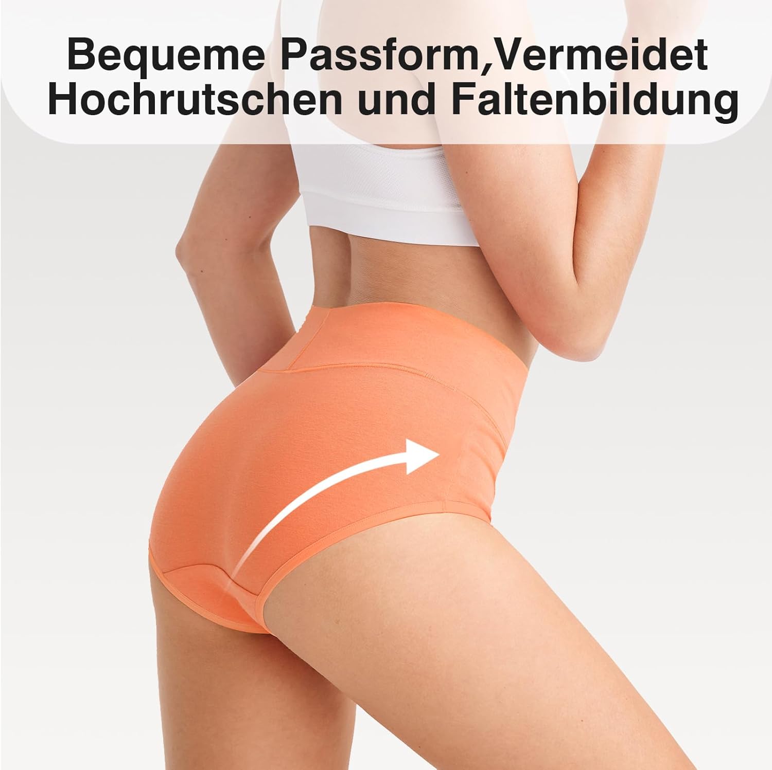 Thumbnail 4 de QINCAO Damen-Unterhosen im 6er Pack mit hoher Taille aus Baumwolle & Elasthan
