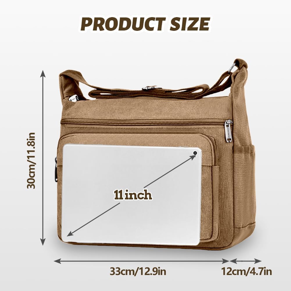 Thumbnail 1 de Aucuu sac bandoulière toile vintage 24x30x11