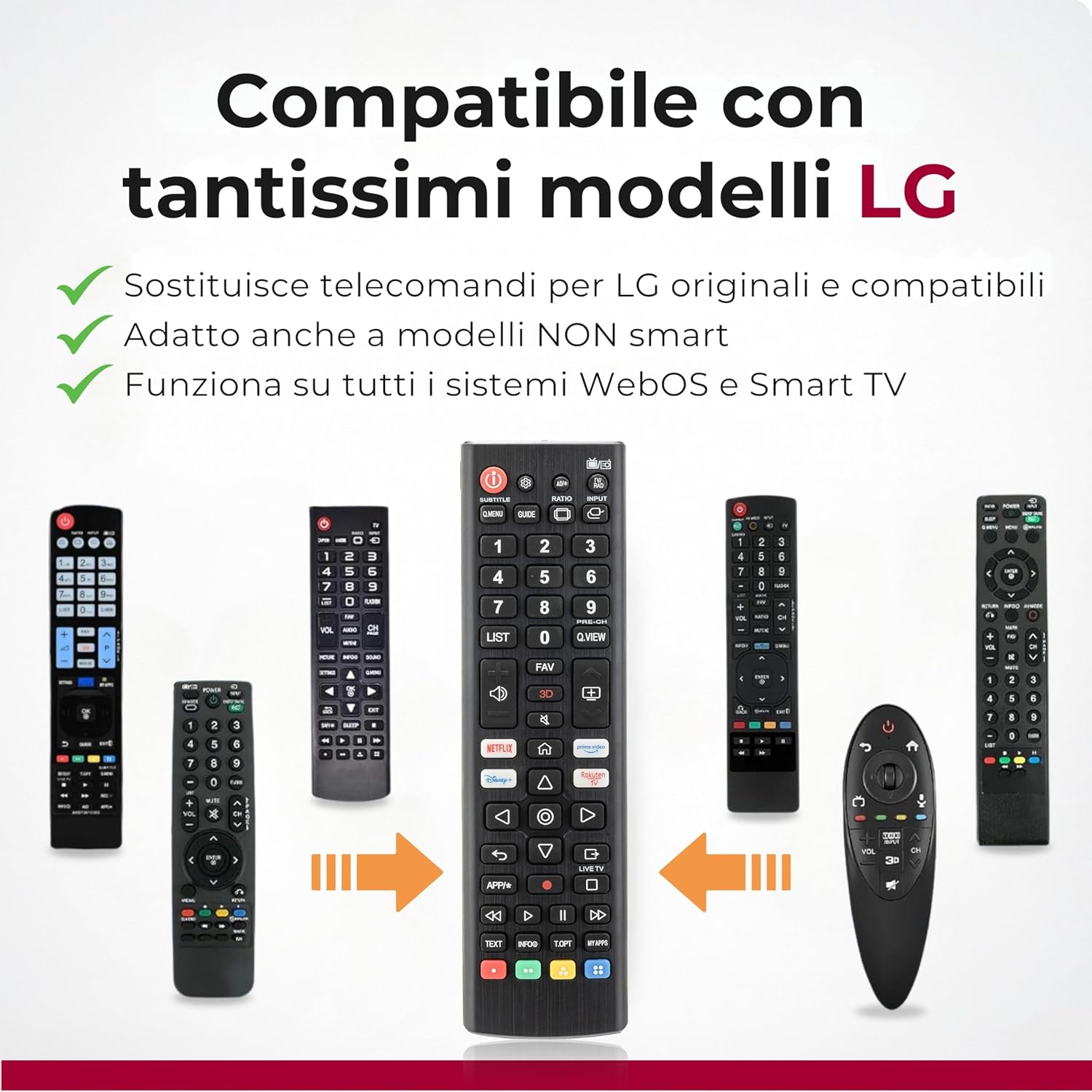 Thumbnail 5 de Koomando telecomando universale per TV LG originale – pronto all’uso, compatibilità ampia e tasti streaming