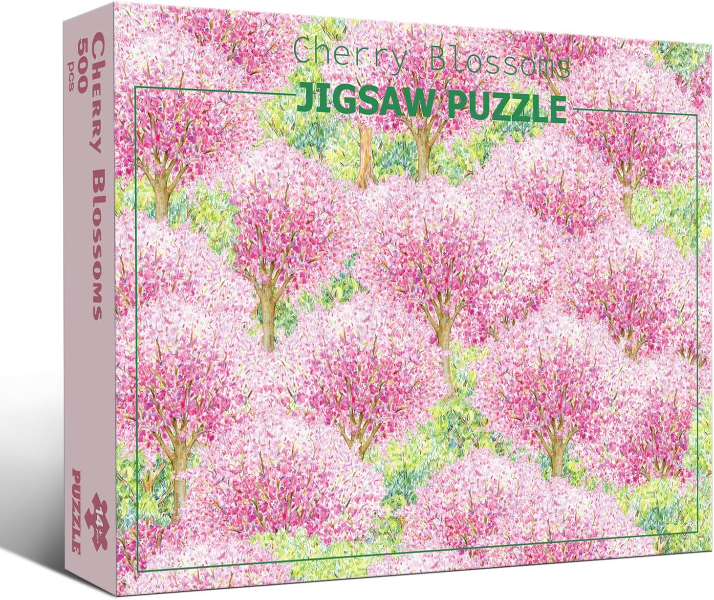 Thumbnail 6 de TangMosaic Cherry Blossom 500-Piece Jigsaw Puzzle with Reference Poster