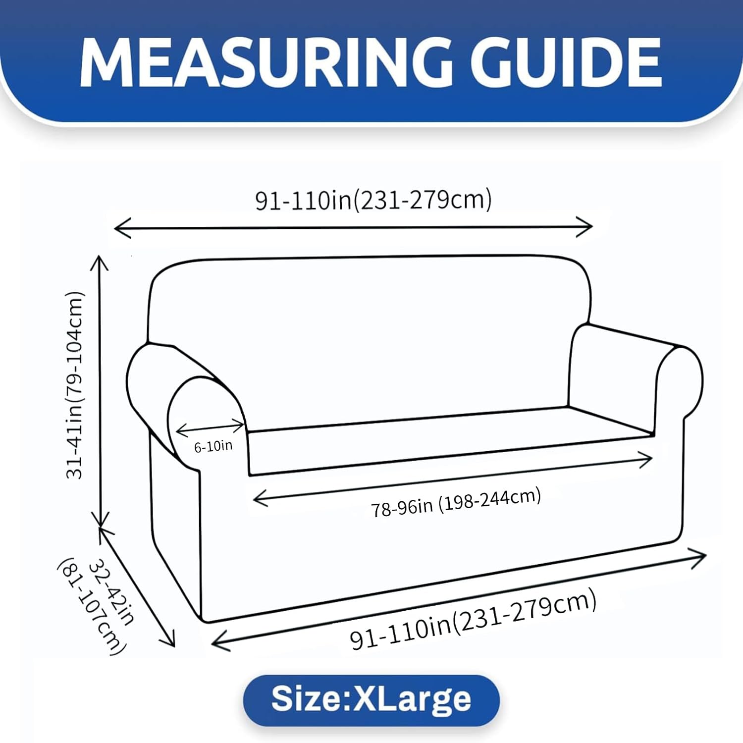Thumbnail 5 de YEMYHOM XL Jacquard Sofa Cover, Light Grey Stretch Fabric