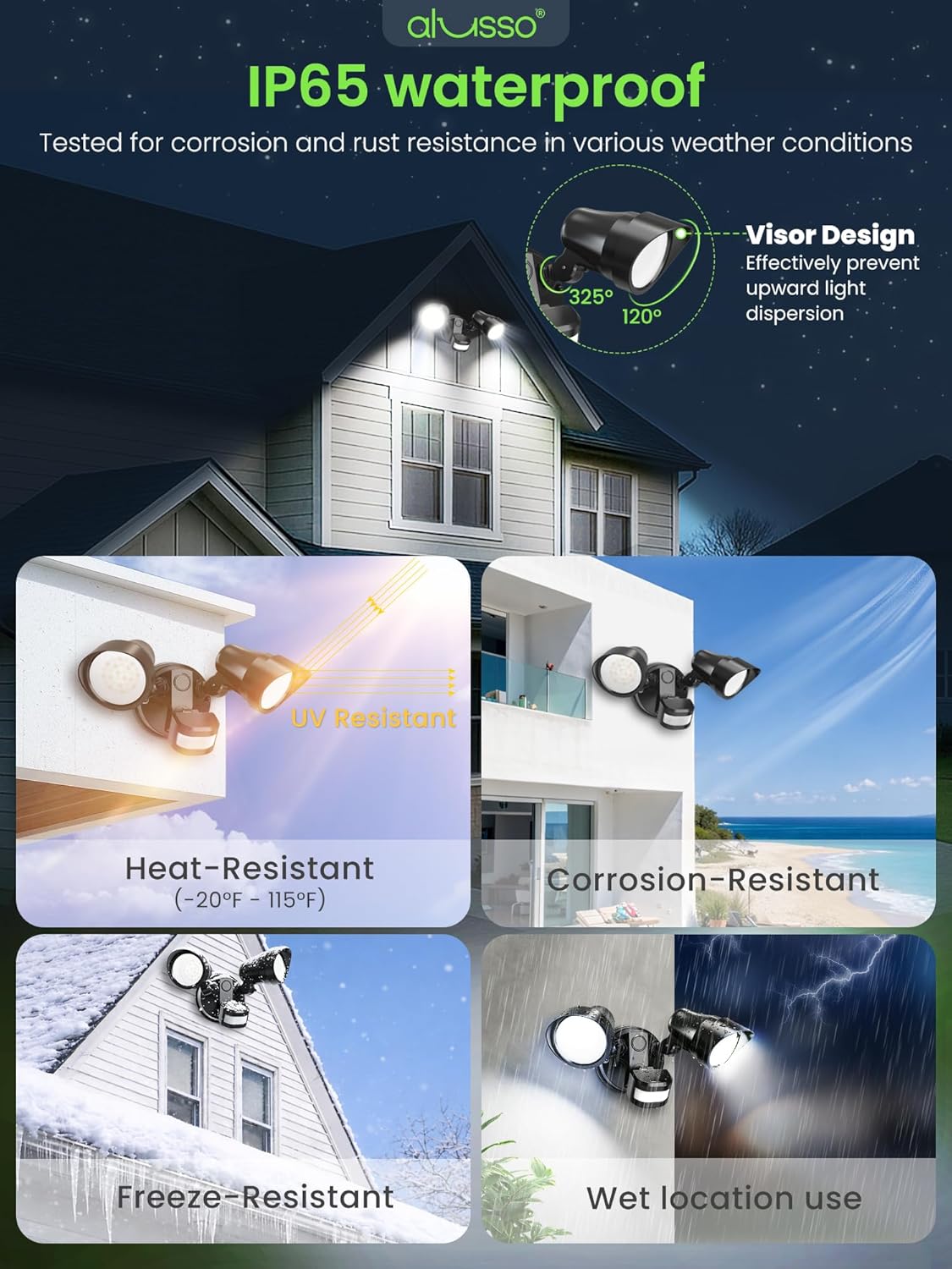 Thumbnail 6 de ALUSSO 30W LED Security Light with Motion Sensor (2 Heads, 3CCT, IP65)