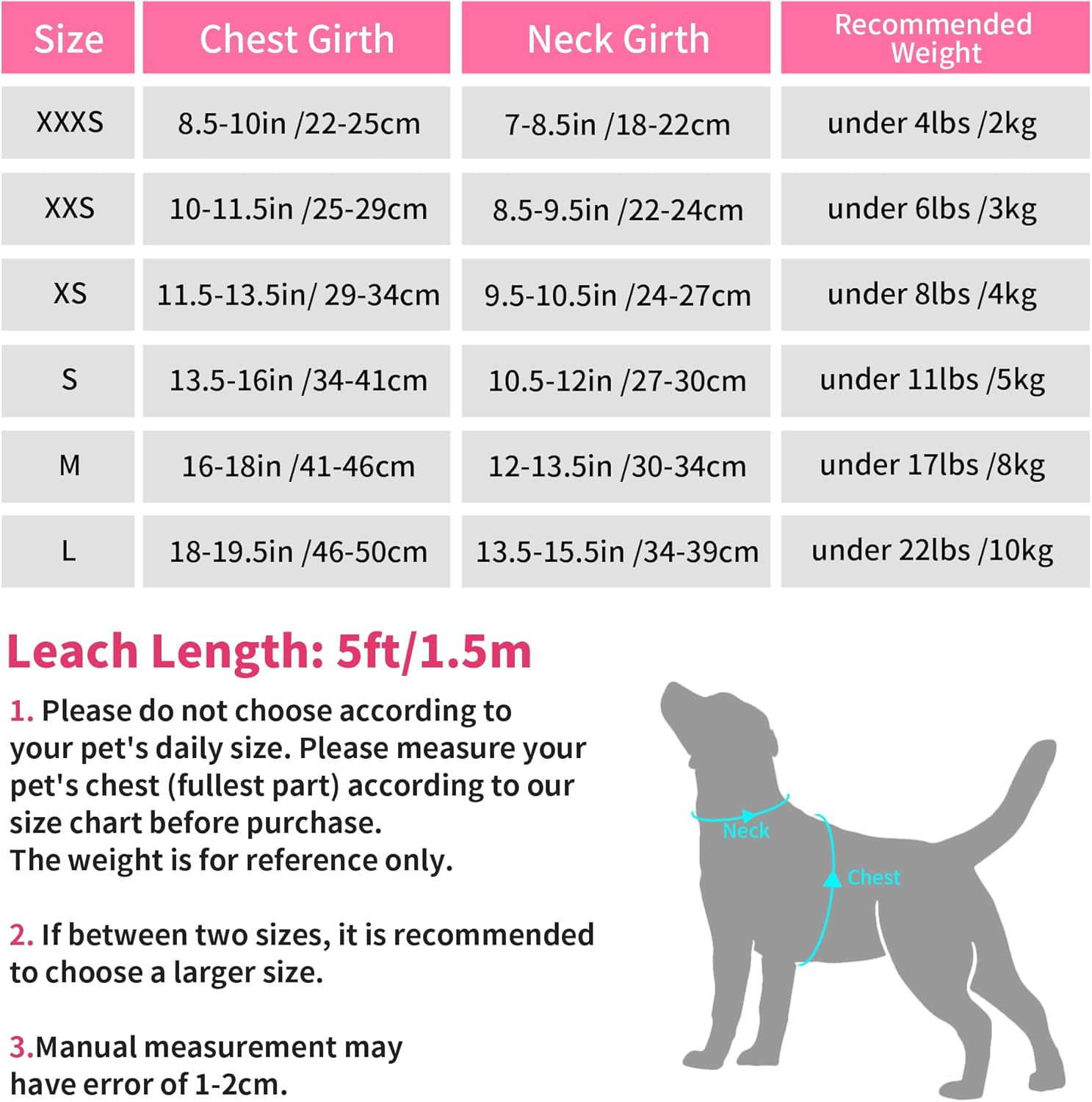 Detalle de PawSailor No Pull Dog Harness and Leash Set (Pink XXS) with Floral Print