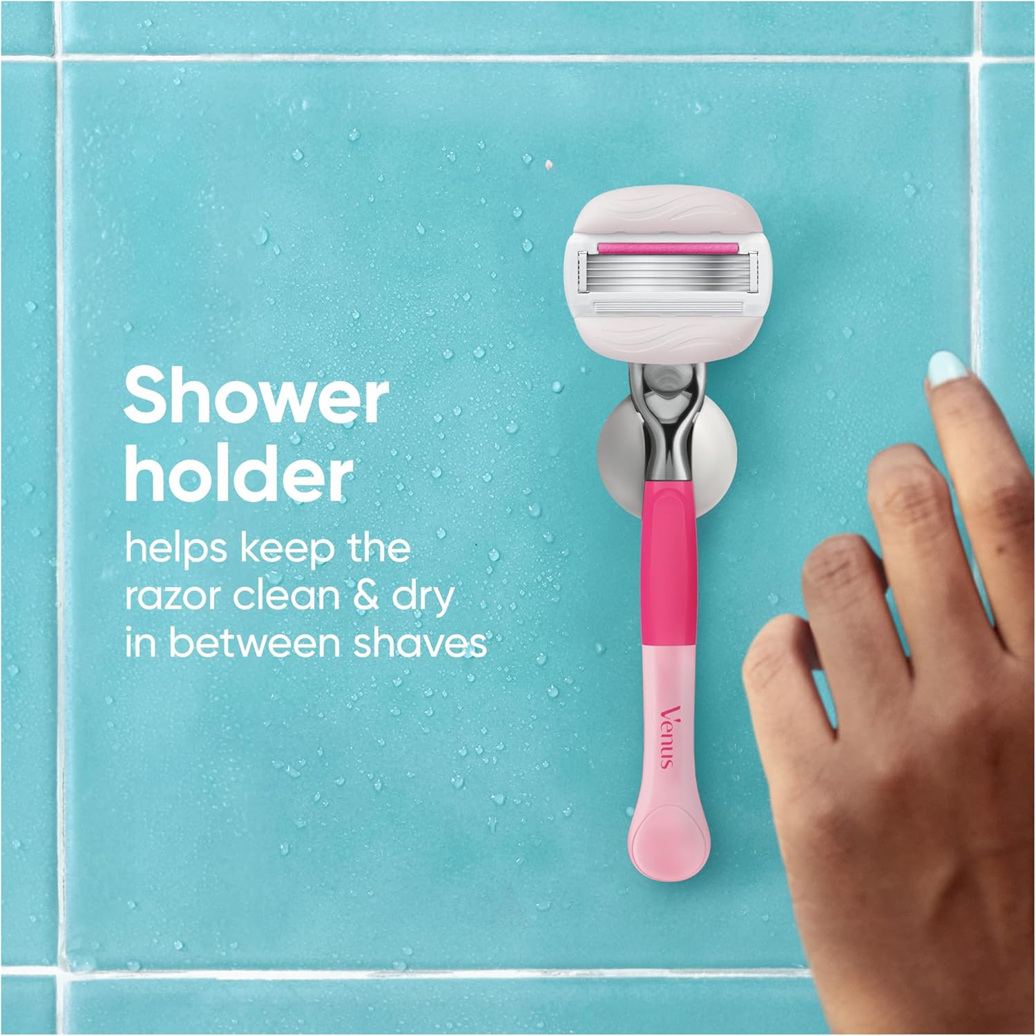 Detalle 2 de Gillette Venus Pro ComfortGlide Pomegranate – 5‑blade system with Olay moisturiser, reusable handle and shower holder