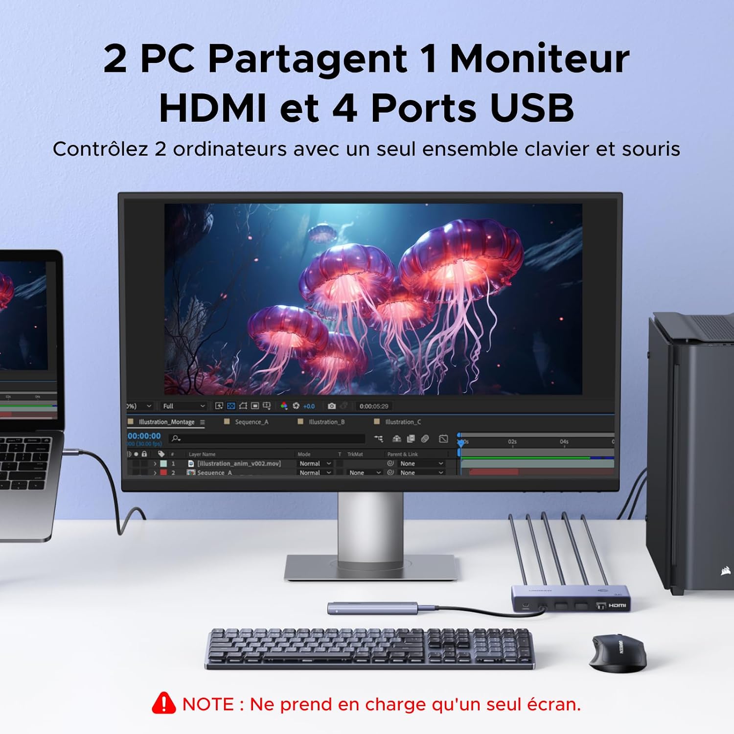 Thumbnail 2 de UGREEN KVM Switch HDMI USB C 4K 60Hz