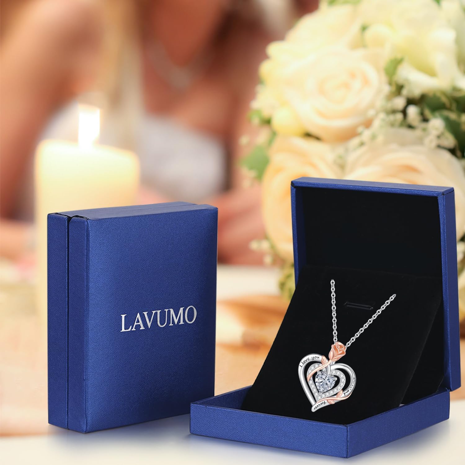 Thumbnail 5 de LAVUMO Halskette Damen Silber 925 Rose Herz