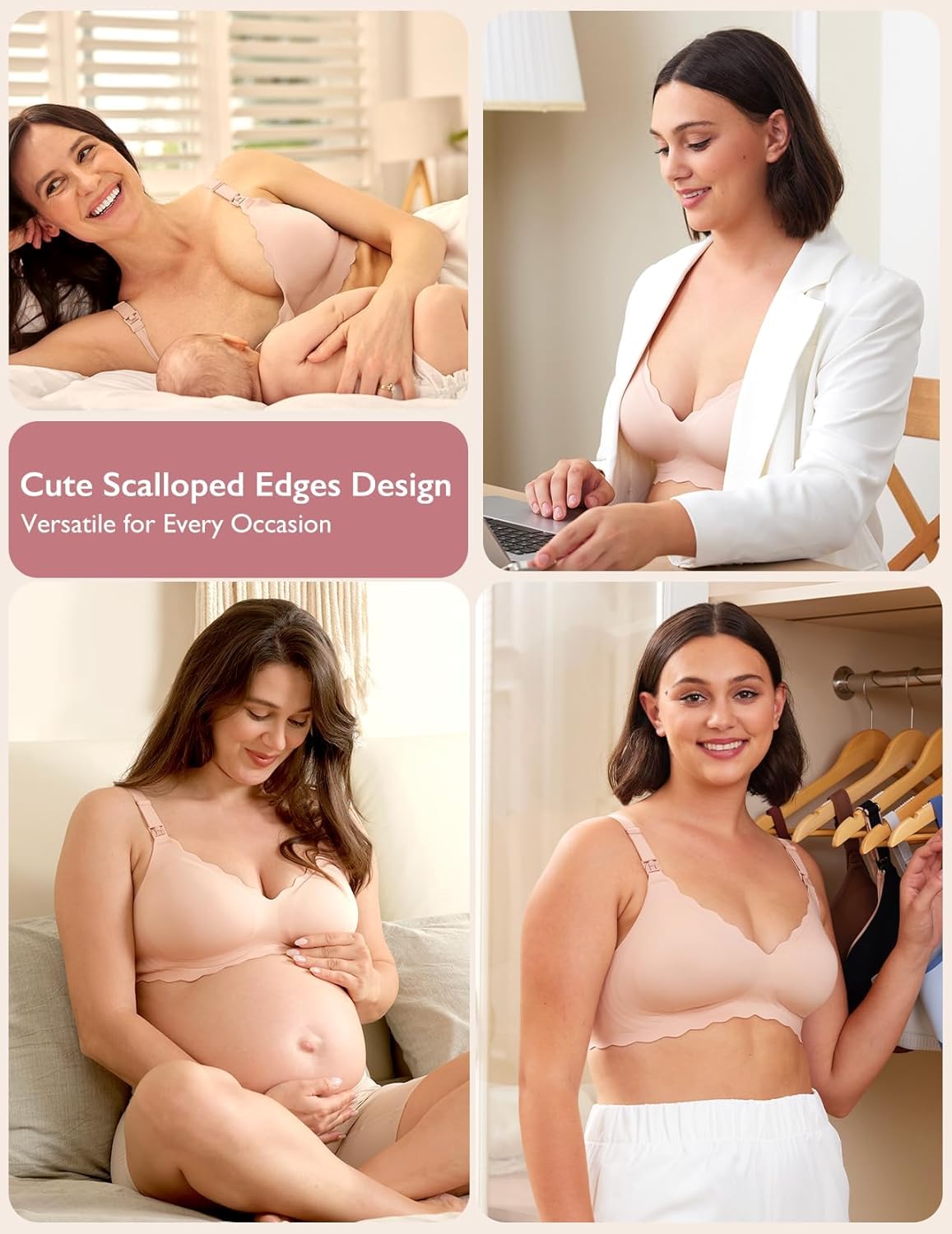 Detalle de Momcozy seamless nursing bra with Jelly Strip & 360° support for breastfeeding