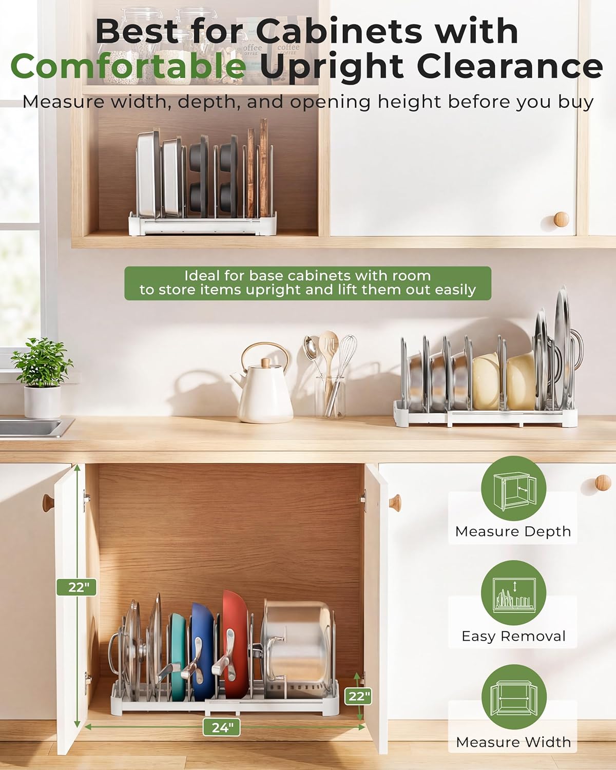 Thumbnail 4 de EVERIE Bakeware Organizer Rack, 7.7" Deep