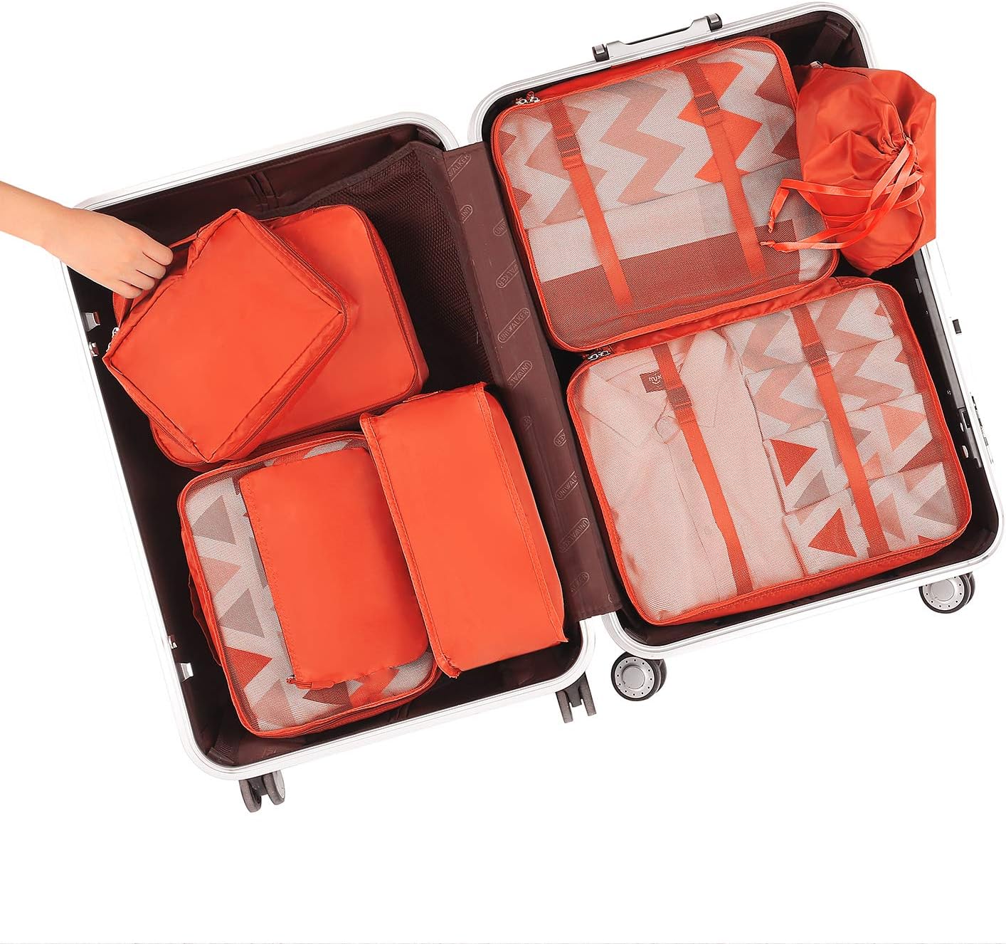 Detalle 2 de BAGAIL 8-teilige Packwürfel: Ordnung im Gepäck für Reise und Alltag