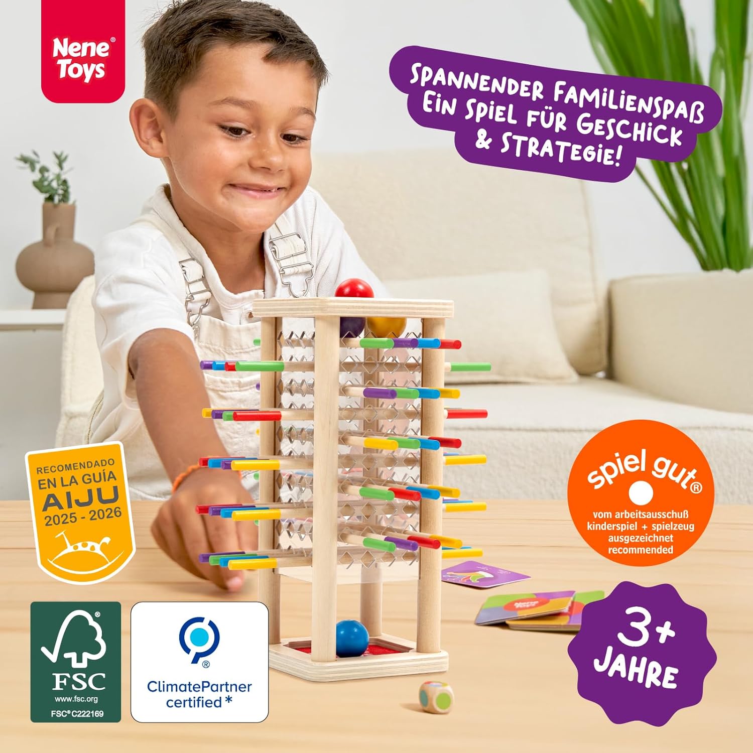 Detalle 2 de BALLFALL Montessori Geschicklichkeitsspiel ab 3 Jahren