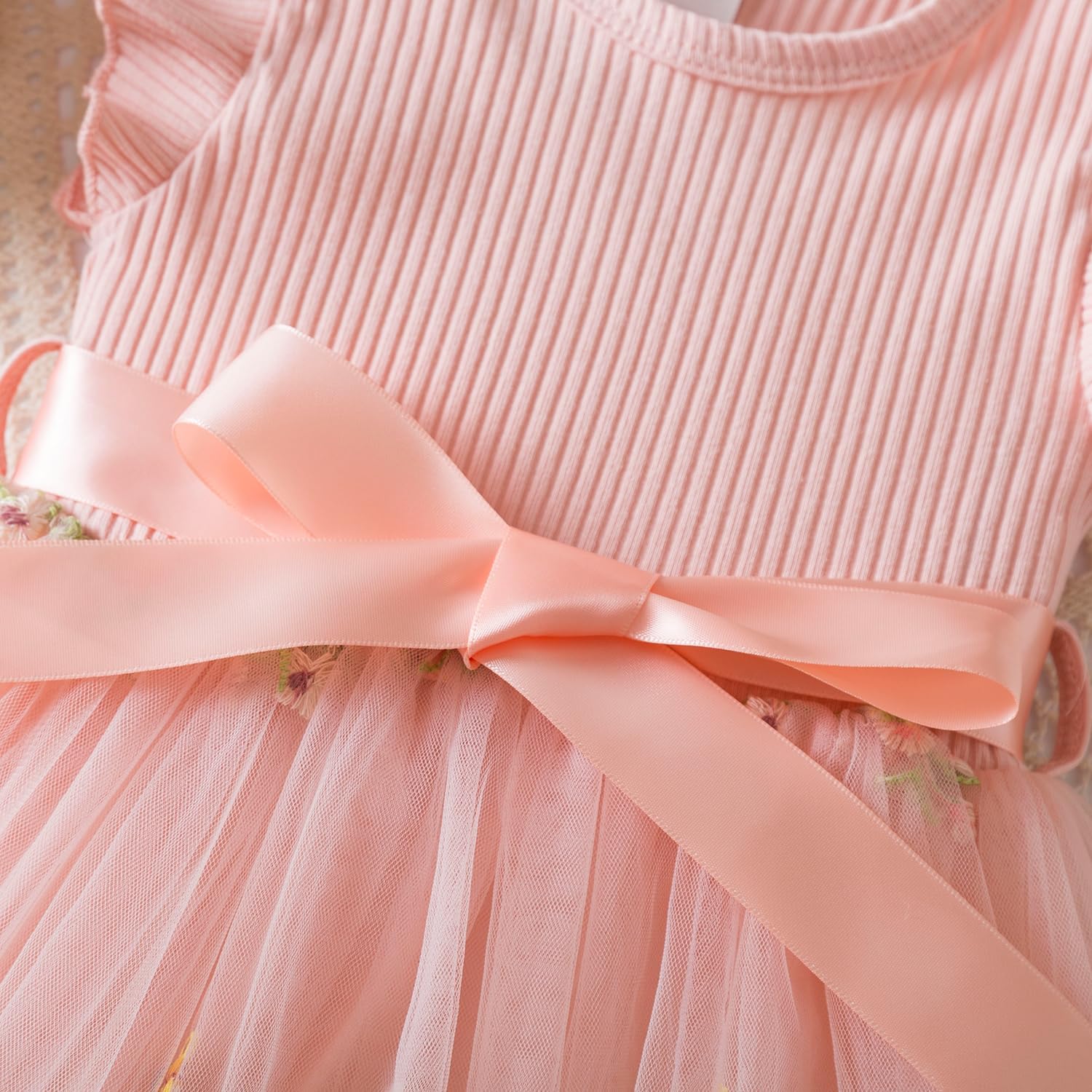 Thumbnail 4 de NNJXD Baby Girl Flower Embroidery Tulle Dress – Elegant Toddler Party Dress