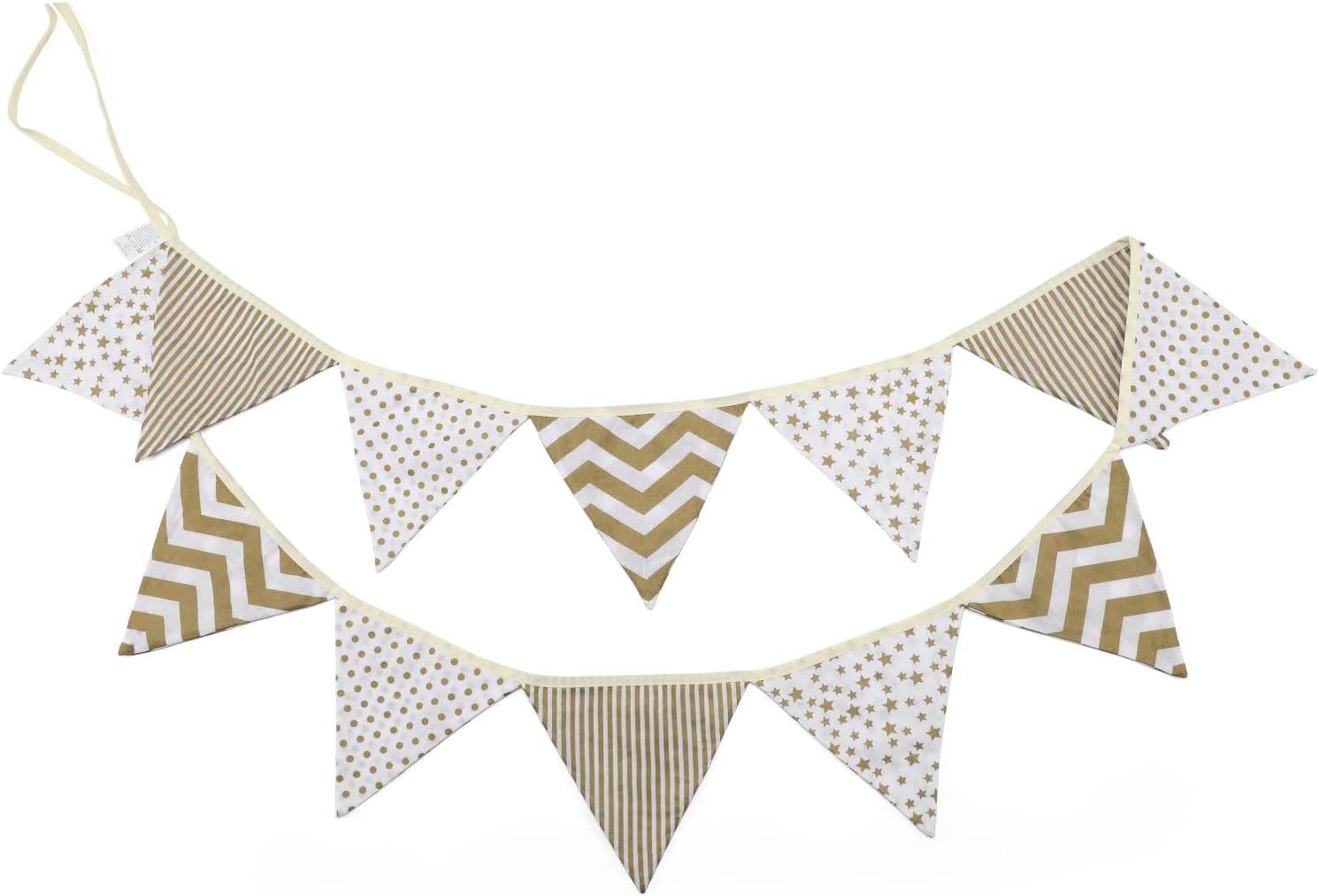 Detalle 2 de G2PLUS Floral Bunting Banner – 12 Double‑Sided Cotton Triangle Pennants, 10.8 Feet (3.3m) Vintage Themed Garlands