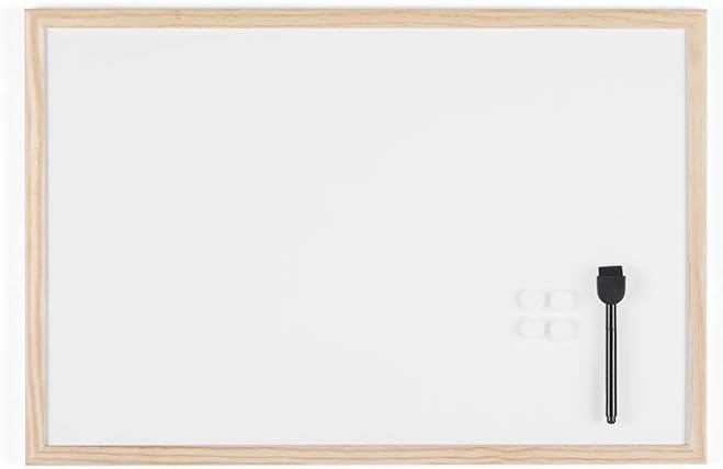Thumbnail 4 de Bi-Office Budget - Tableau Blanc Magnétique 40 x 30 cm avec cadre en bois (1 marqueur + 2 aimants)