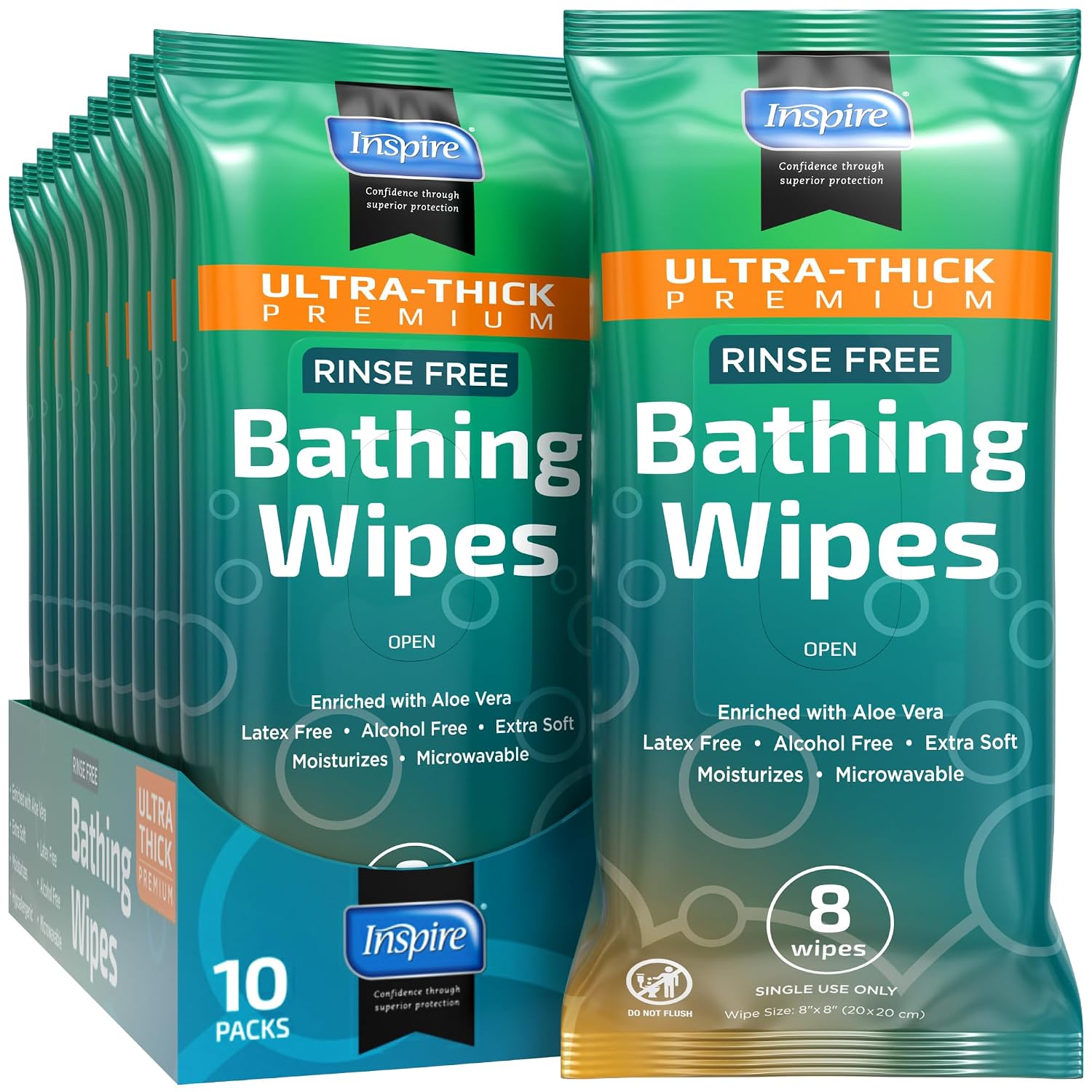 Detalle de Inspire Ultra Thick Rinse-Free Bath Towels — Extra Large