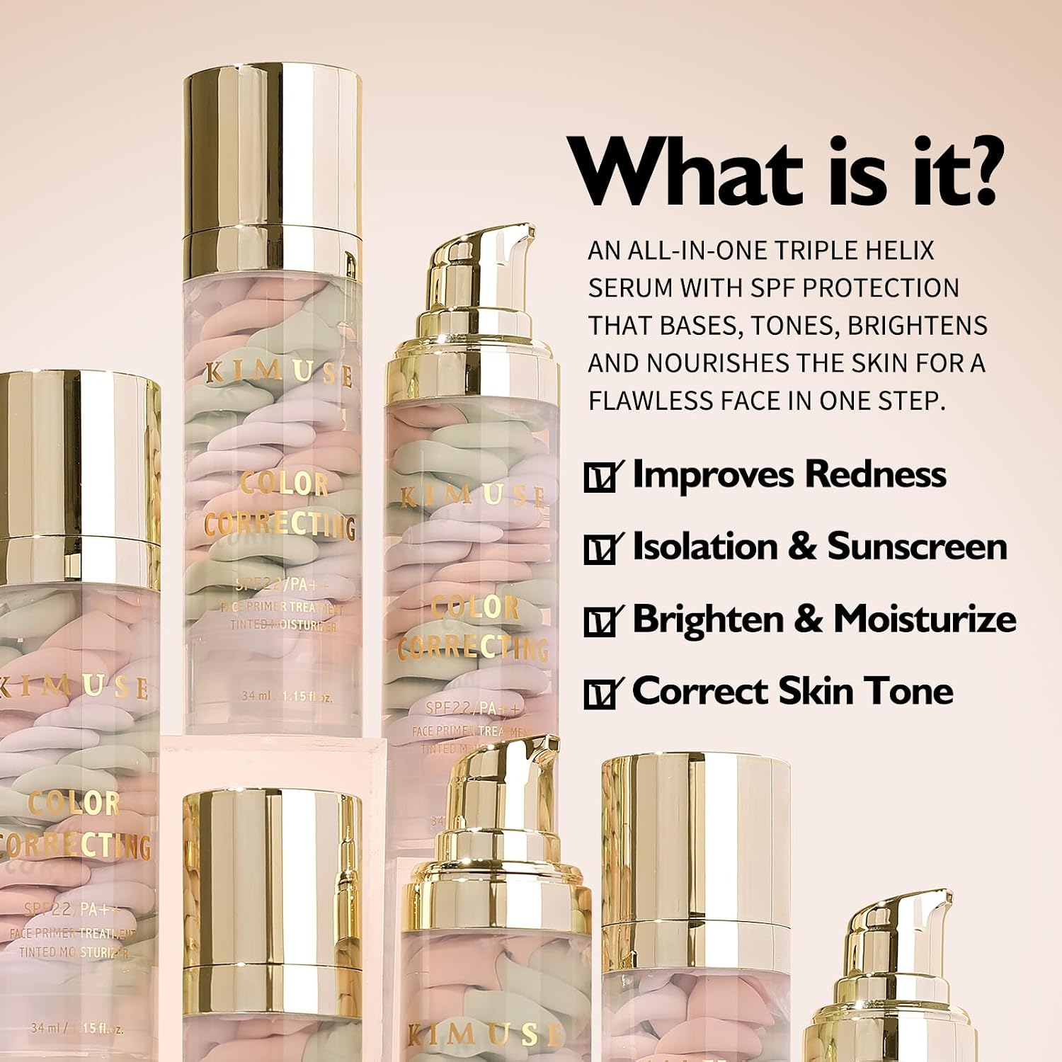 Detalle 2 de KIMUSE Color Correcting Facial Serum primer per viso