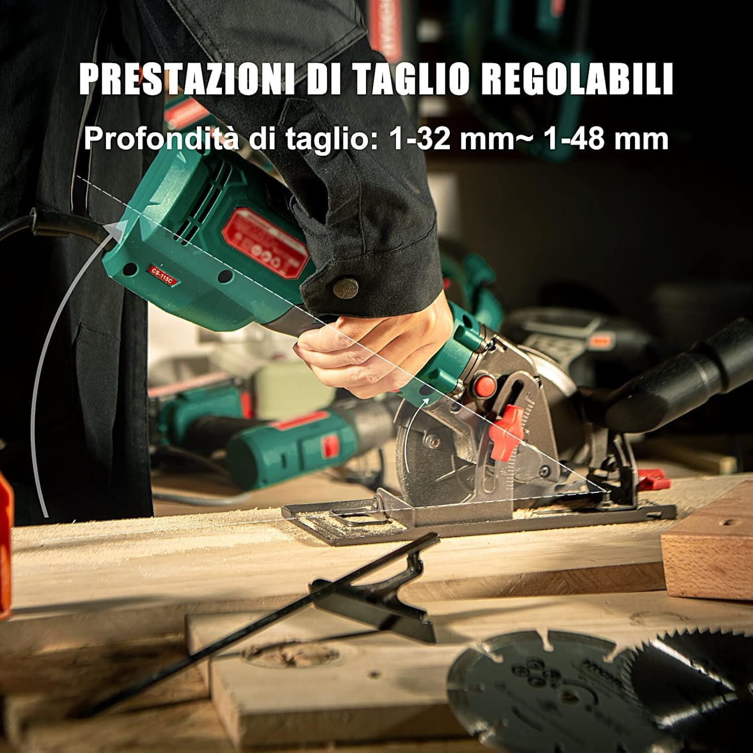 Thumbnail 3 de HYCHIKA Sega circolare 750W per legno, metallo e piastrelle 📐