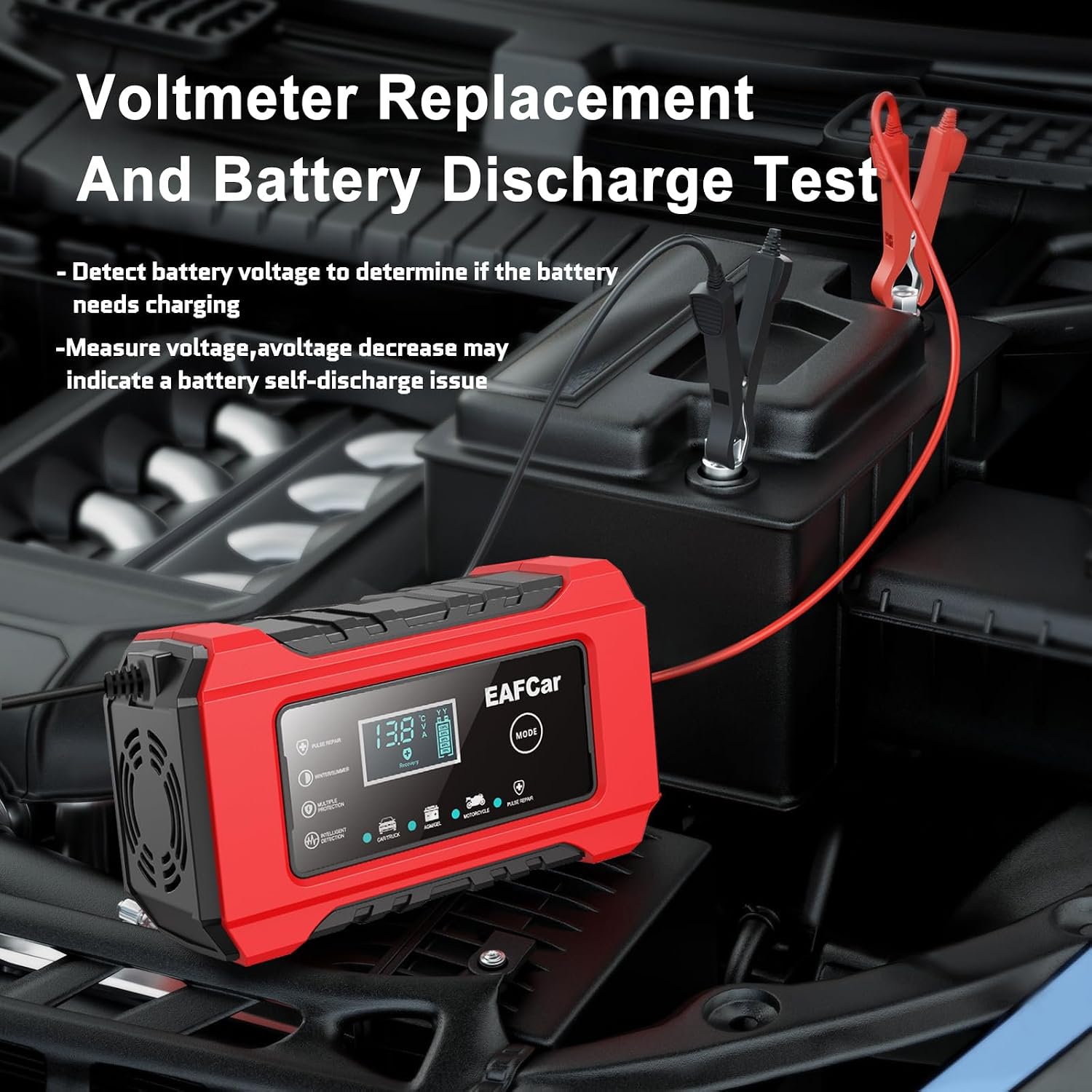 Detalle 2 de EAFCar 6A 12V Car Battery Charger