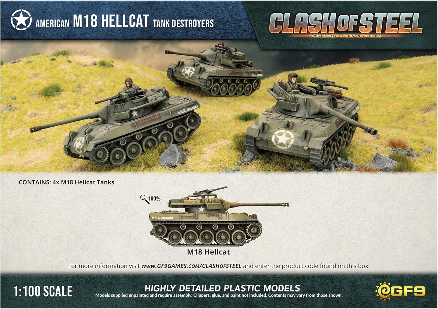 Thumbnail 2 de Gale Force Nine Clash of Steel: American M18 Hellcat Tank Destroyers