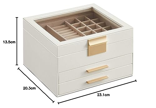 Thumbnail 9 de SONGMICS Gisella: Caja de Joyería de 3 Niveles (JBC239WT) para Orden y Estilo