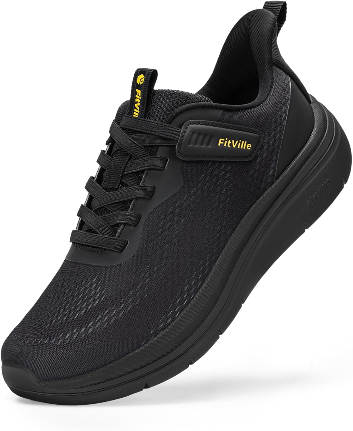 Detalle de FitVille Mens Extra Wide Trainers with Arch Support Insoles – Road Running Shoes (Lightweight, Slip-Resistant)