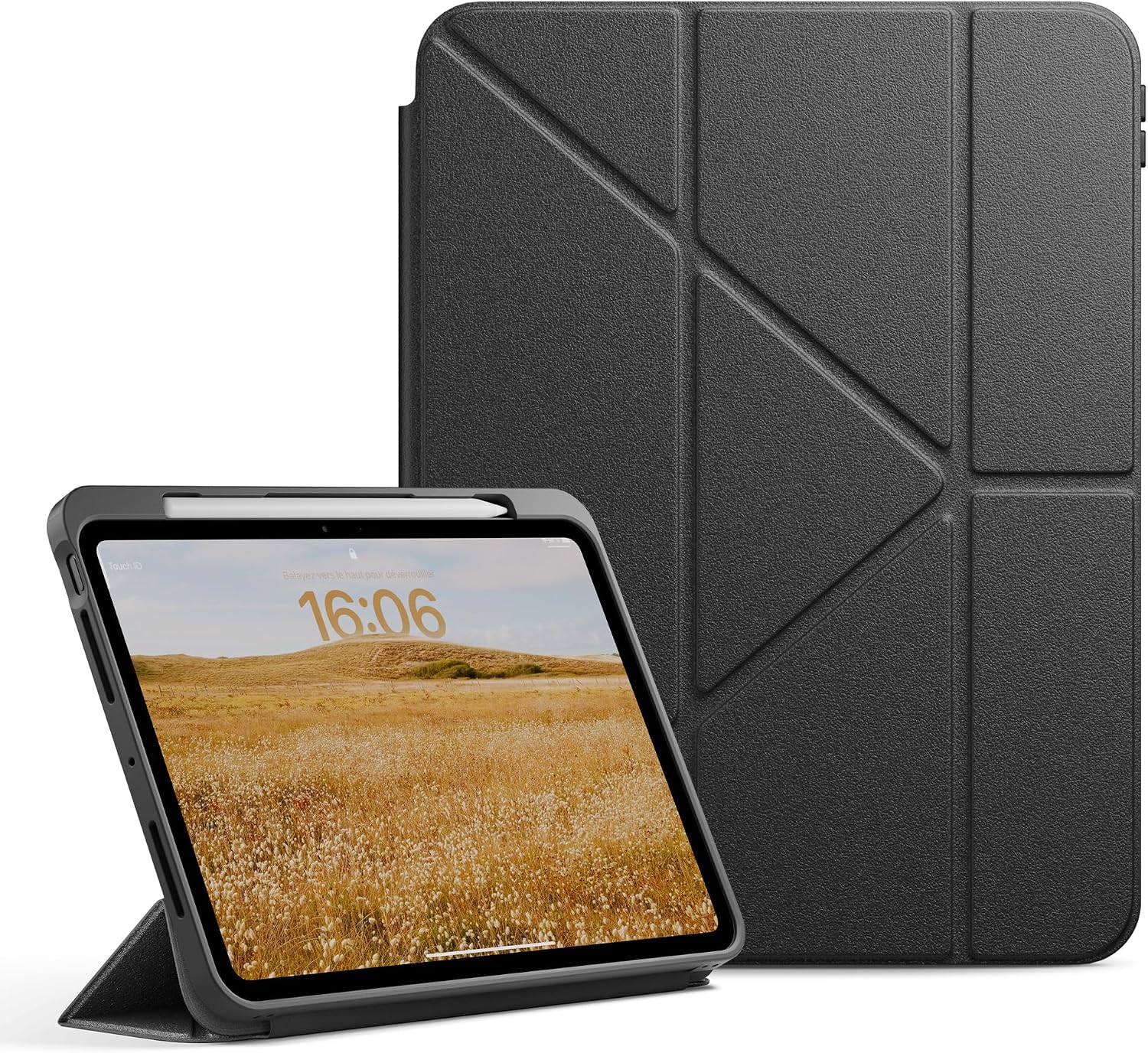 Detalle de Native Union Active Case for iPad Pro 13" (M5, M4) – 4‑in‑1 stand cover with Pencil holder and auto wake/sleep (Black)