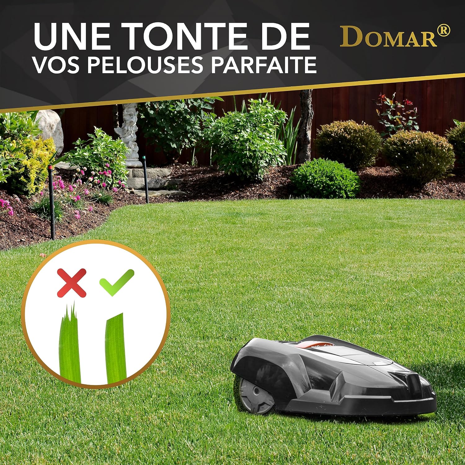 Detalle de Domar – Lames de tondeuses robots longue durée avec vis et lames améliorées (30 pcs) compatibles Husqvarna Automower, Gardena et Yard Force