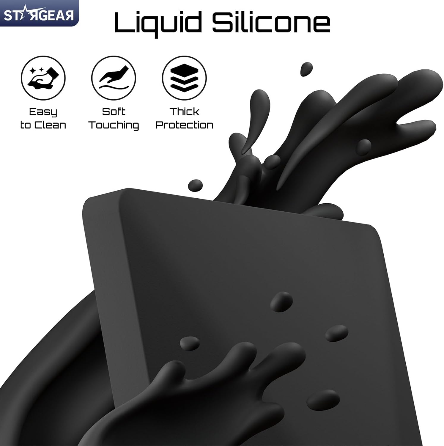 Detalle de STARGEAR Starlink Mini Case – Liquid Silicone Protective Cover with Black Sticker