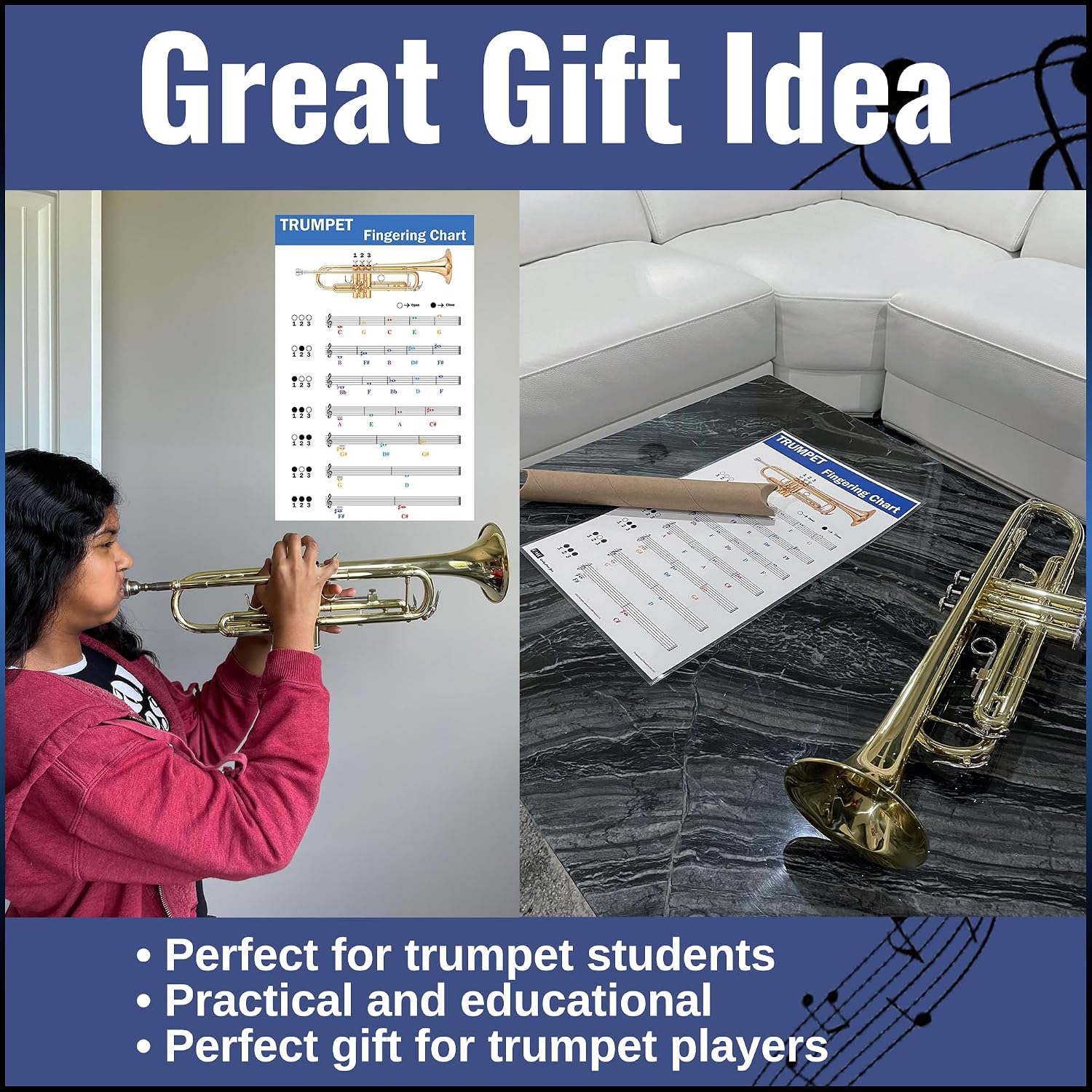 Thumbnail 5 de QMG Trumpet Fingering Chart 11 × 17-inch