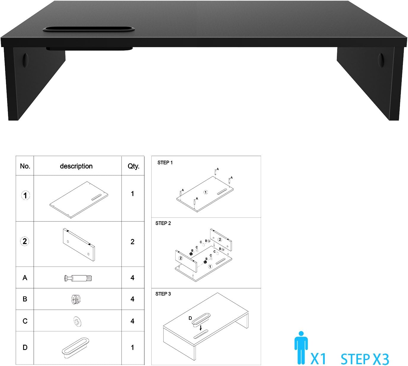 Thumbnail 5 de BONTEC Monitor Stand Riser 540mm