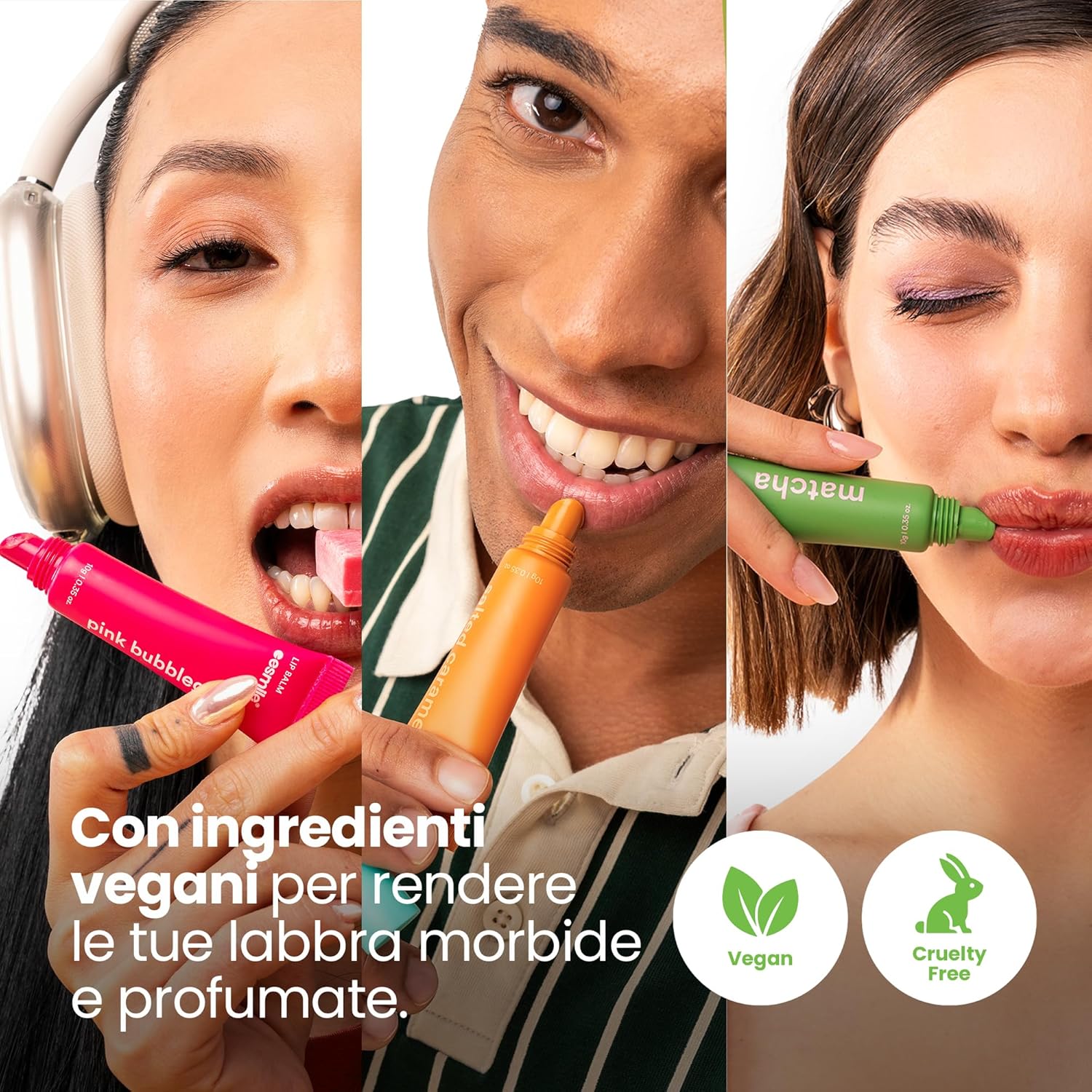 Thumbnail 6 de ESMILE Lip Balm idratante in set da 3 pezzi (KISSABLE): Matcha, Salted Caramel e Pink Bubblegum