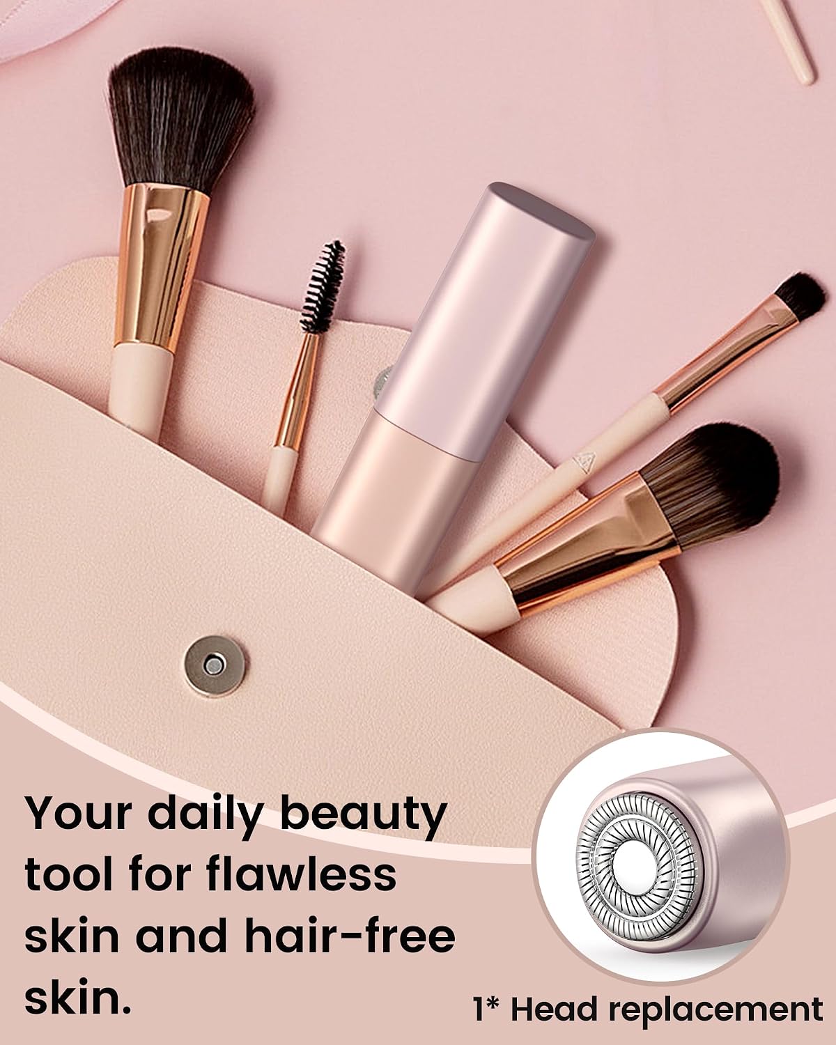 Detalle 2 de IFANZETECH IFAN263J Facial Hair Remover, Rose Gold, USB-C Rechargeable