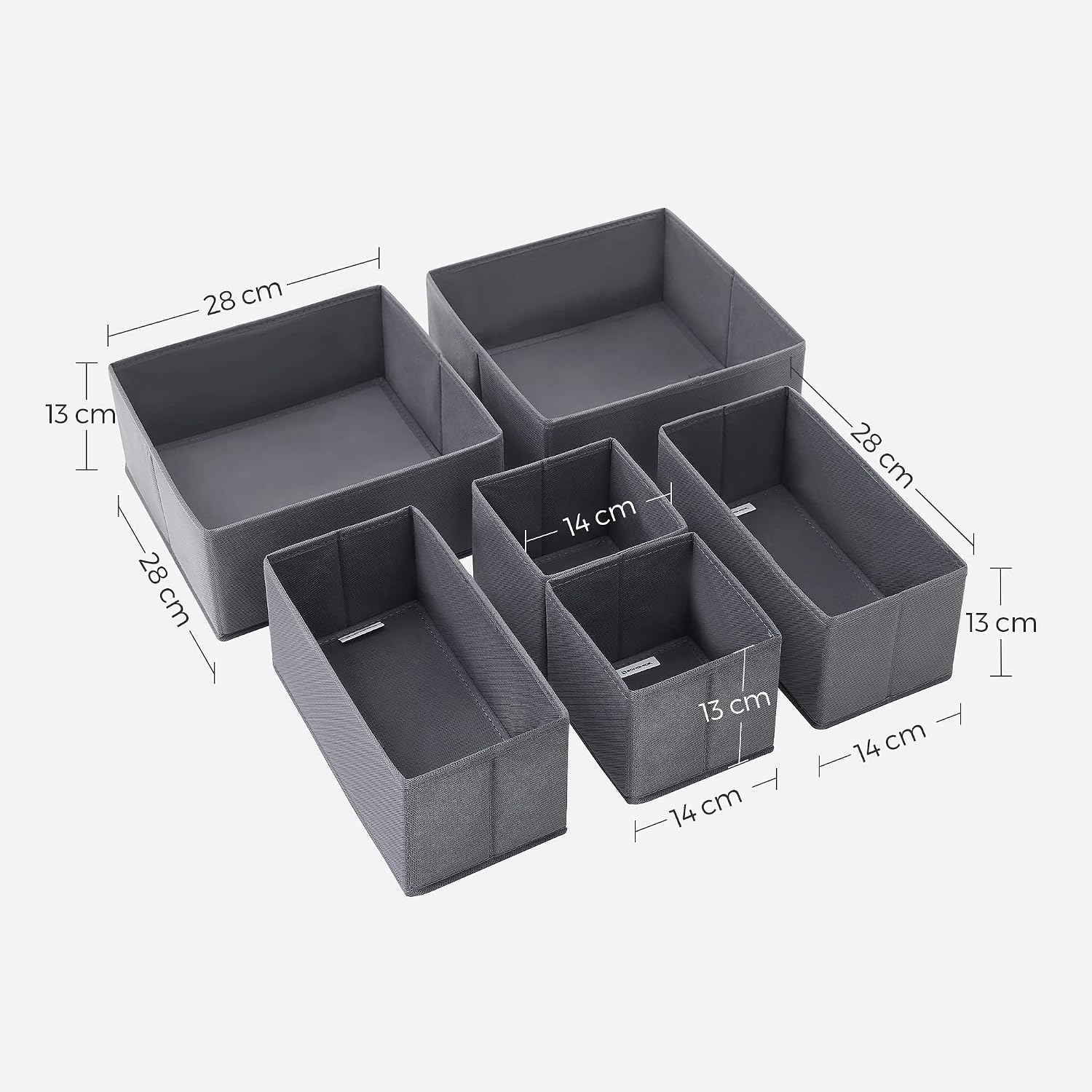 Thumbnail 4 de SONGMICS Tina Collection RDZ06G Drawer Organisers, Set of 6 in Slate Grey