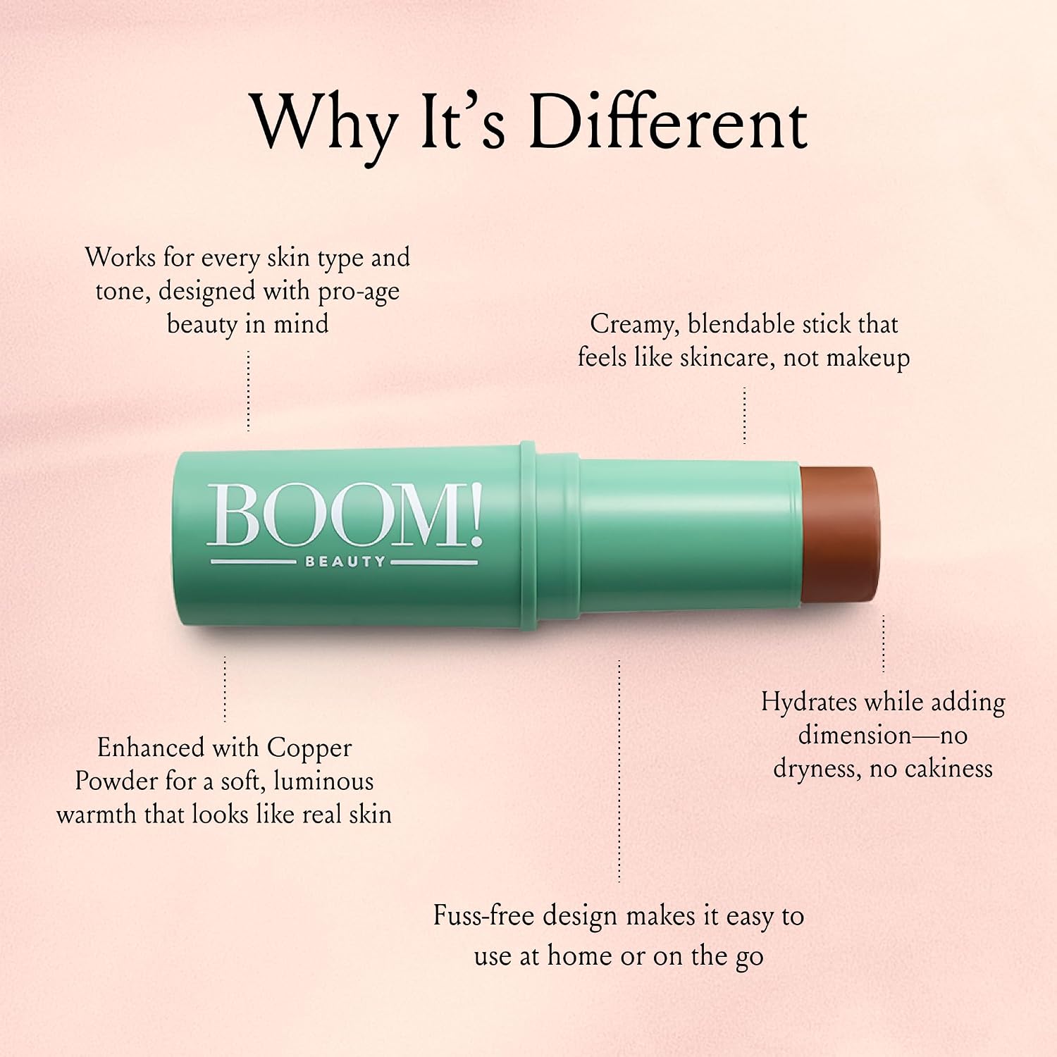 Detalle de Boomstick Bronze™ 3-in-1 Cream Blush Stick by Cindy Joseph – All-in-One Bronze Glow for Eyes, Lips & Cheek
