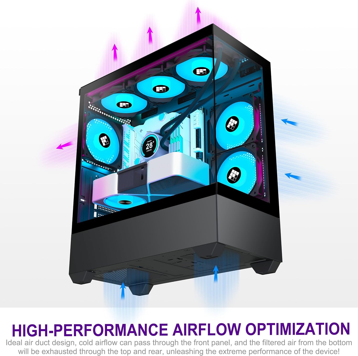 Thumbnail 6 de FOIFKIN F1 ATX PC Case – 6 PWM ARGB Fans, 270° Panorama Tempered Glass, ATX Mid-Tower