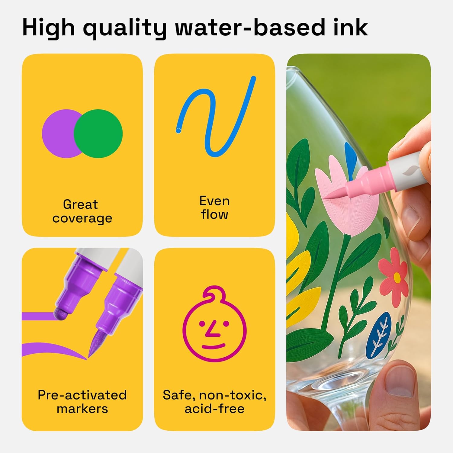 Thumbnail 5 de Artistro 24 feutres acryliques double pointe 🎨