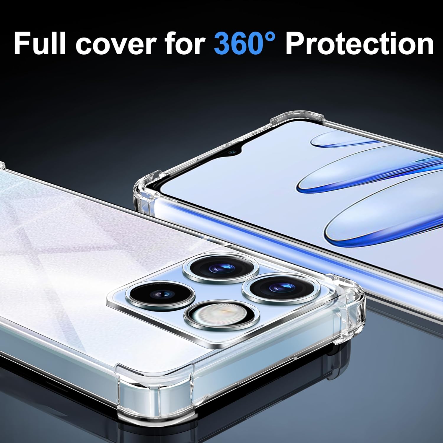 Detalle de Tentoki Funda Transparente para Honor 70 Lite 5G y X8 5G