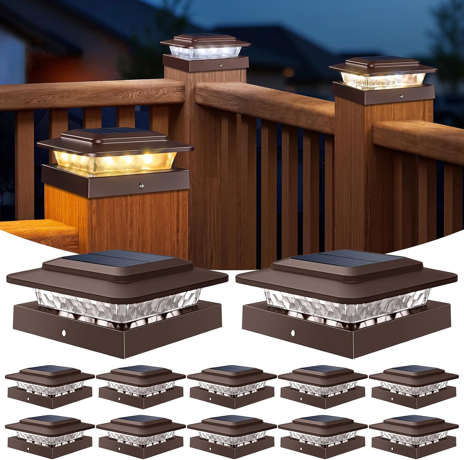 Detalle de Kolpop Solar Post Cap Lights 12-Pack