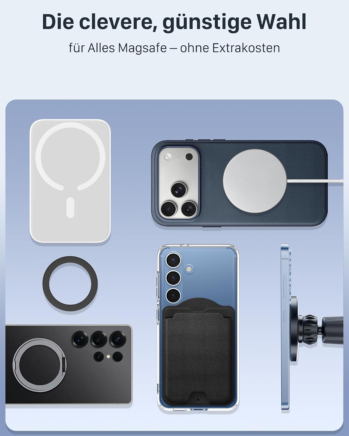Detalle de YOSH Magnetische Auto-Halterung für MagSafe – universell, vibrationsarm und komfortabel