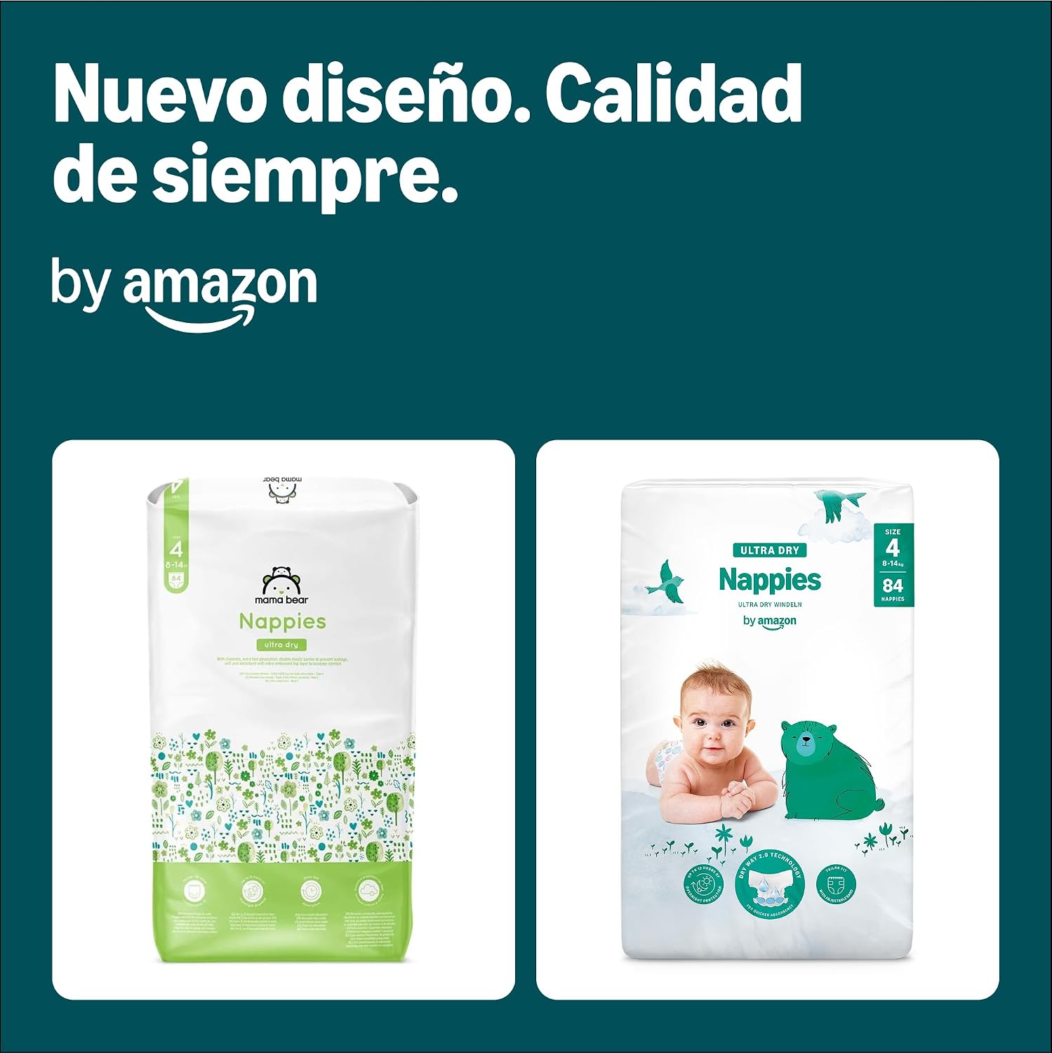 Detalle 2 de By Amazon Pañales ultra-secos Talla 4 168 unidades