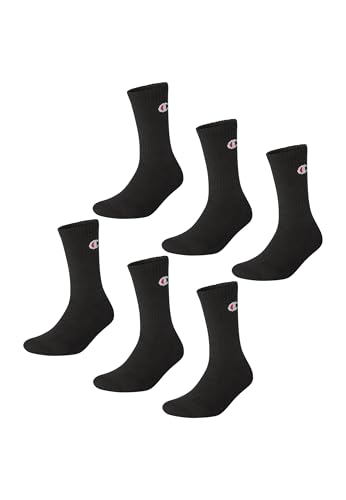 Detalle de Champion Unisex Socks Basics 6er-Set, Crew Füßlinge, Schwarz, Gr. 43–46 EU