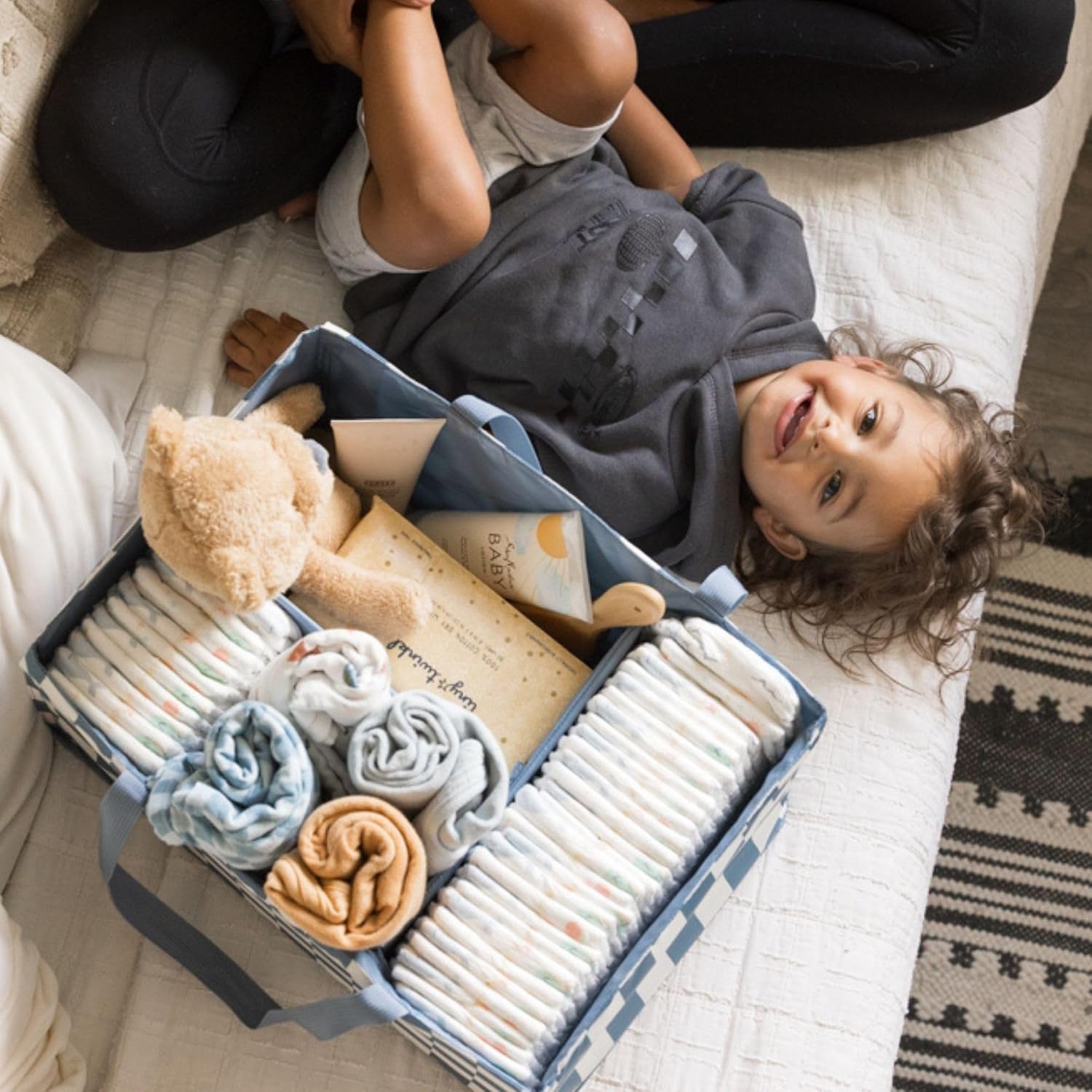Thumbnail 3 de Tiny Twinkle CO Diaper Caddy Organizer, Foldable Waterproof Polyester, Blue Checkers