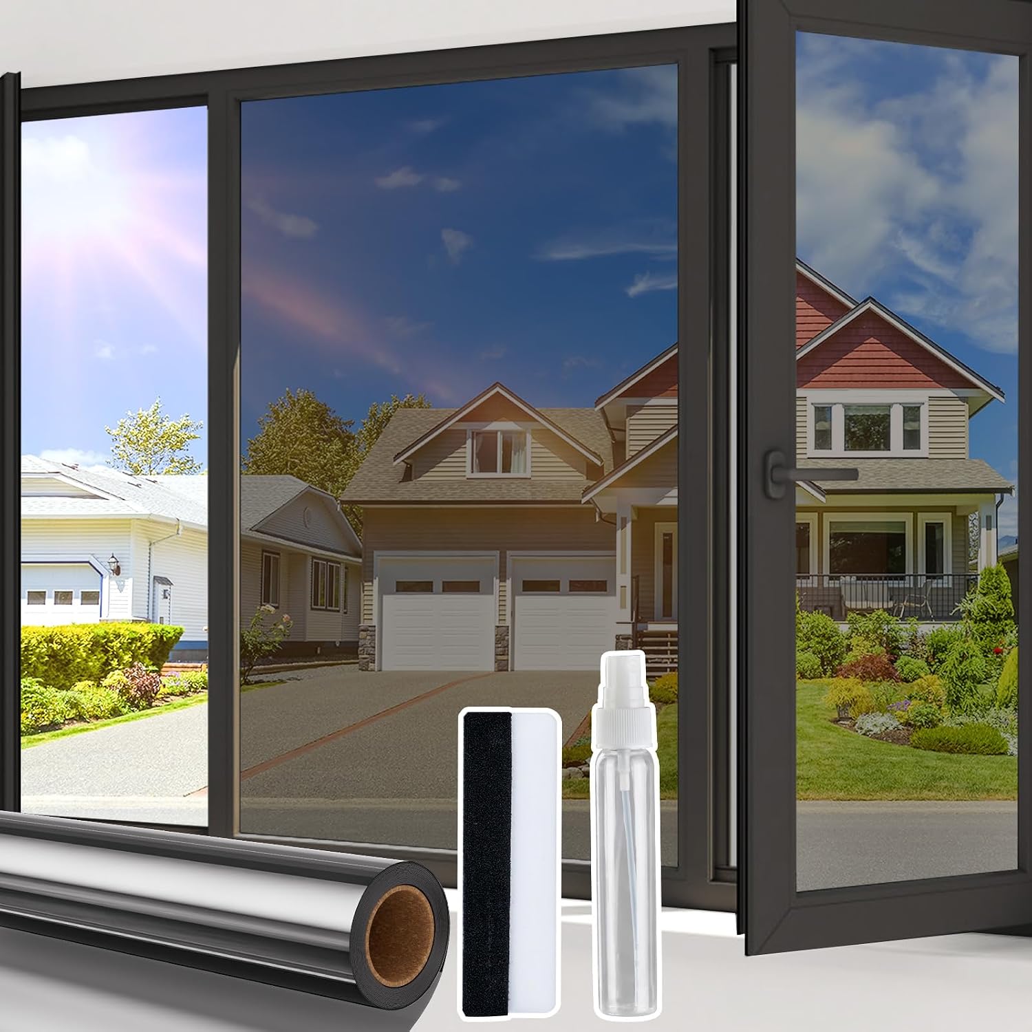 Beautysaid One Way Window Film for Glass Windows (44.5 x 200cm) – Privacy, UV Protection and Heat Control