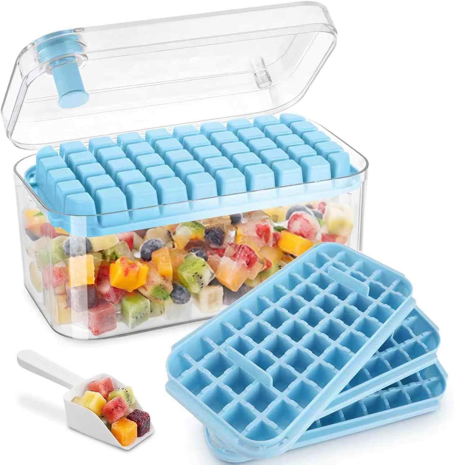 Detalle de Seachrgif B-ICE-L-001 ijsblokjesvormenset voor 150 ijsblokjes met deksel en ijsschep