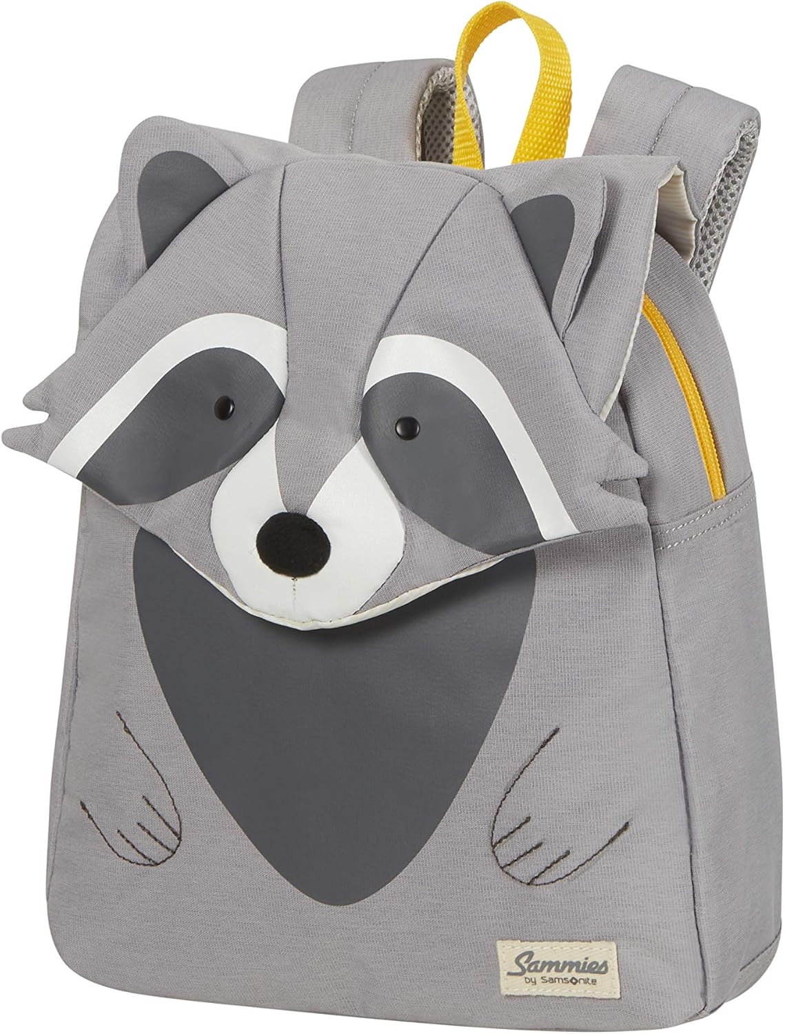Detalle de Samsonite Happy Sammies Eco – Kinderrucksack S, 27,5 cm, 7,5 L, Grau (Raccoon Remy)